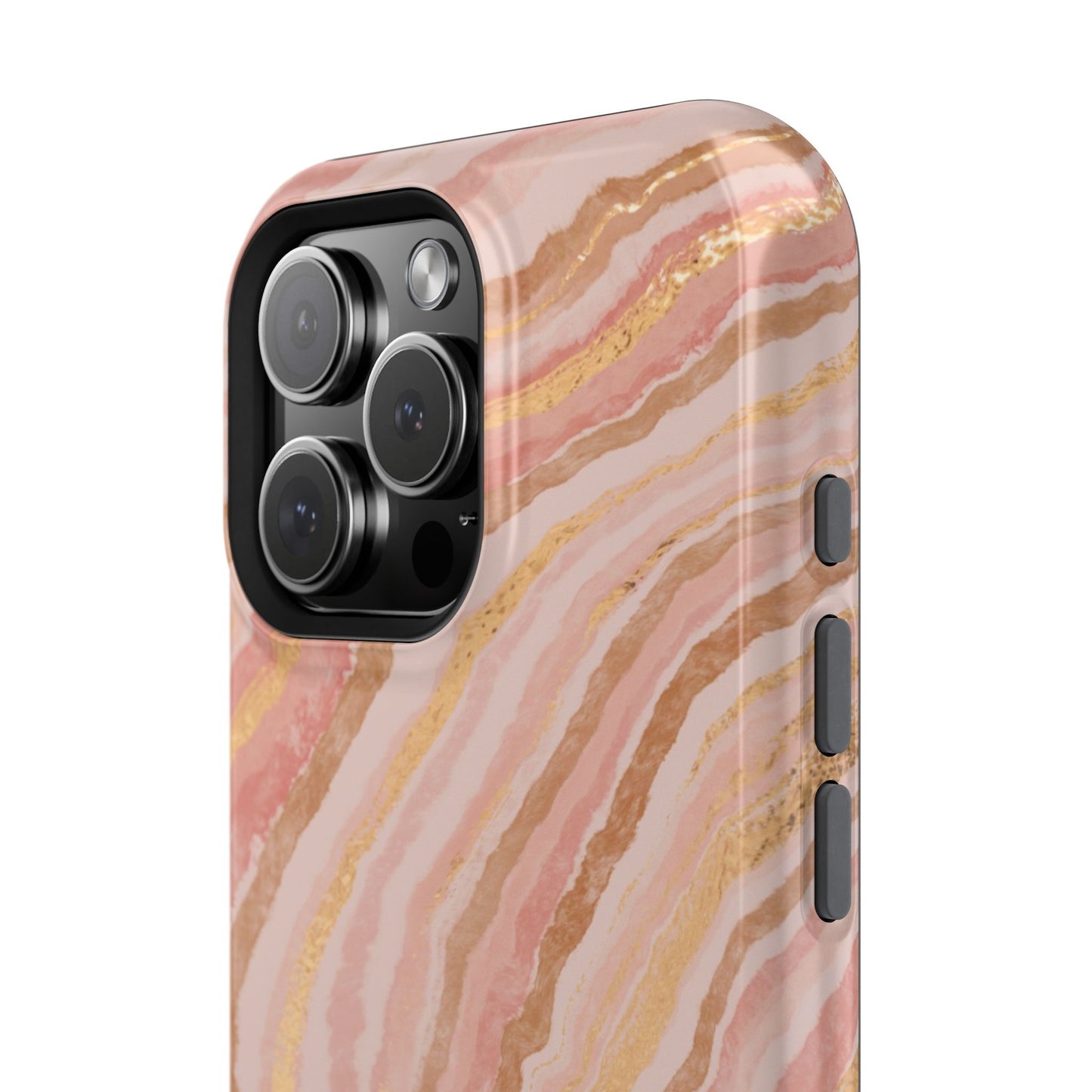 Rose Gold Marble Wave Phone Case – MagSafe Compatible for iPhone & Samsung Galaxy