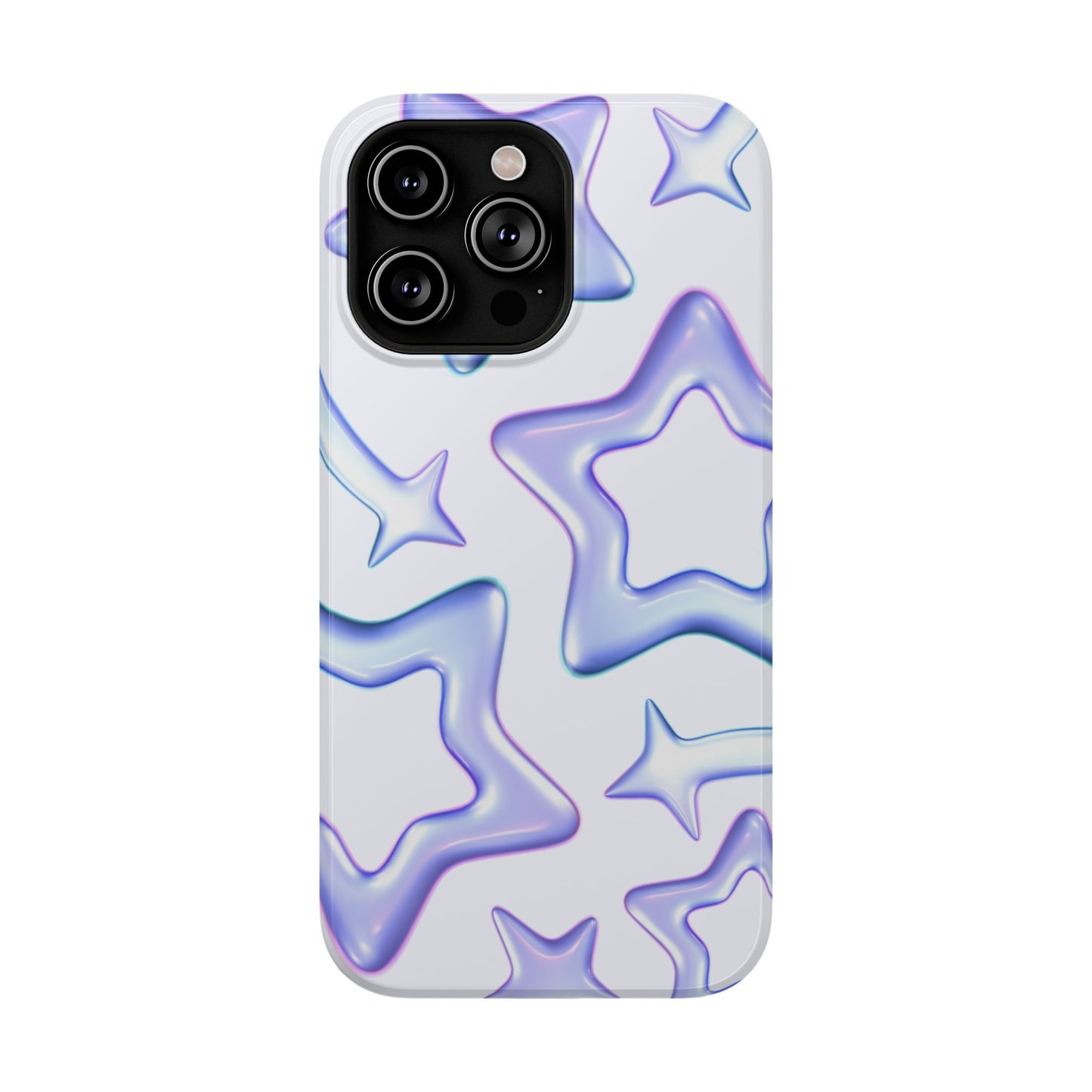 Y2K Iridescent Jelly Star Pattern Phone Case – MagSafe Compatible for iPhone & Samsung Galaxy