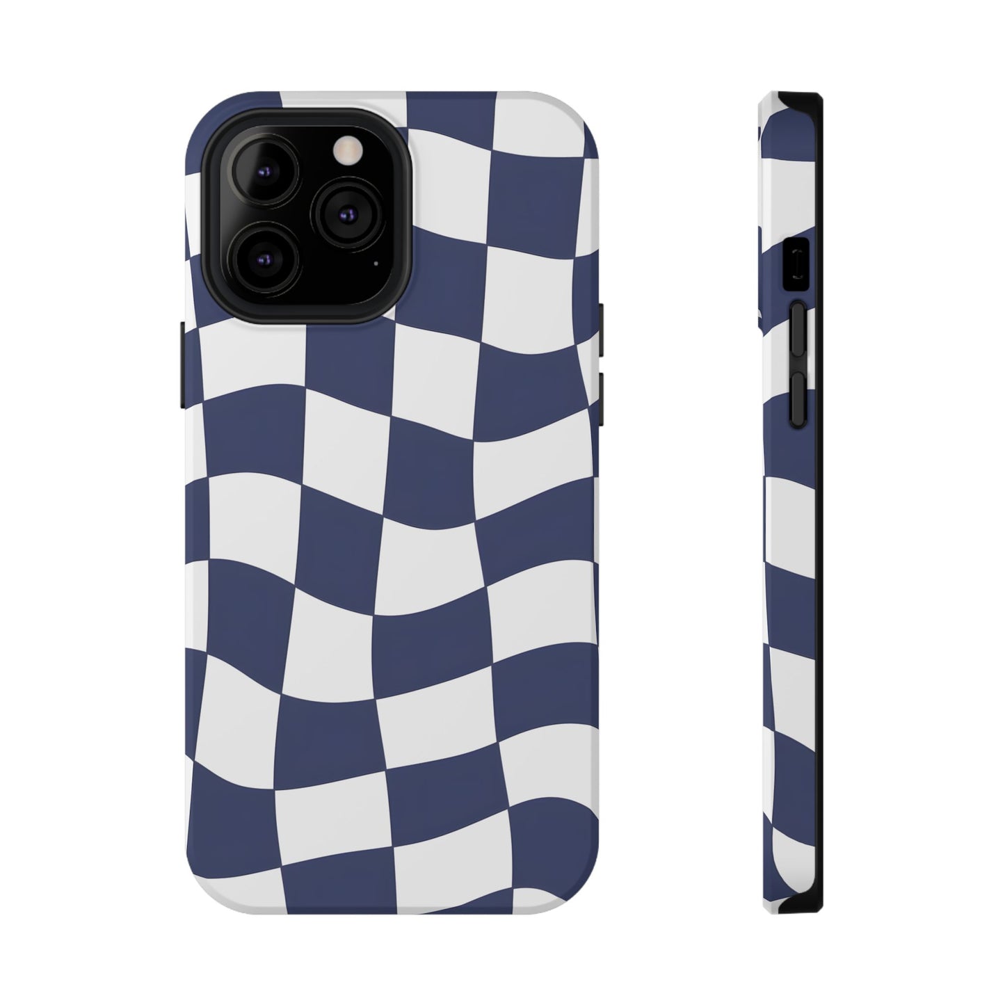 Wavy Checkerboard Phone Case – MagSafe Compatible for iPhone & Samsung Galaxy