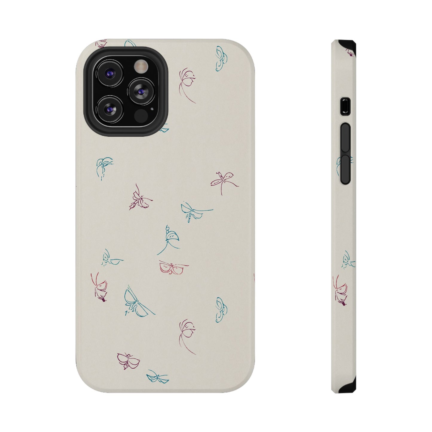 Minimalist Butterfly Sketch Phone Case – MagSafe Compatible for iPhone & Samsung Galaxy