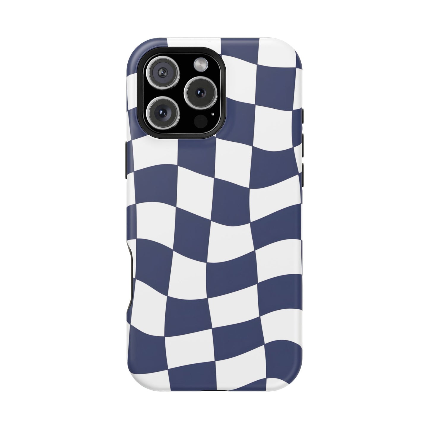 Wavy Checkerboard Phone Case – MagSafe Compatible for iPhone & Samsung Galaxy
