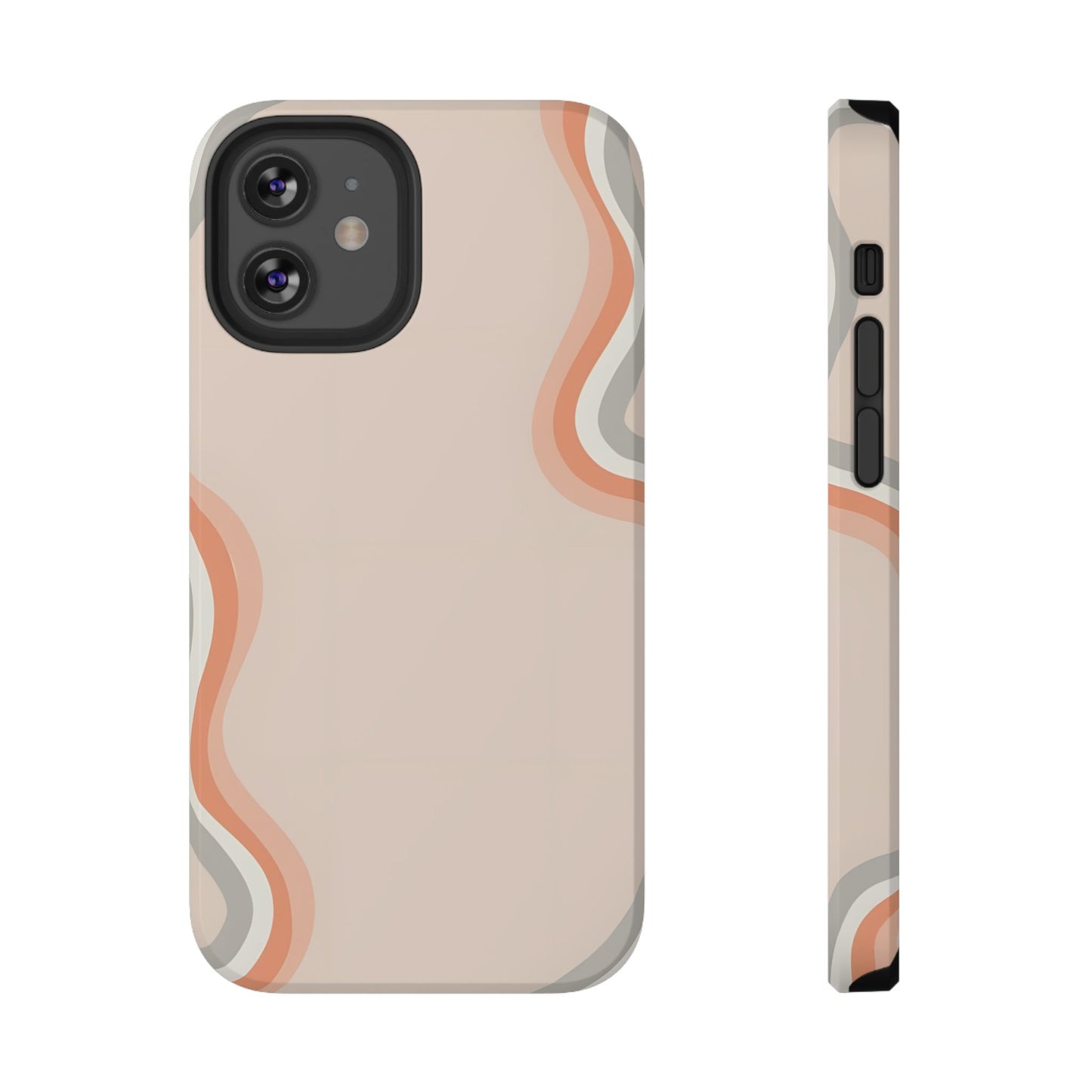 Minimalist Neutral Wavy Phone Case – MagSafe Compatible for iPhone & Samsung Galaxy