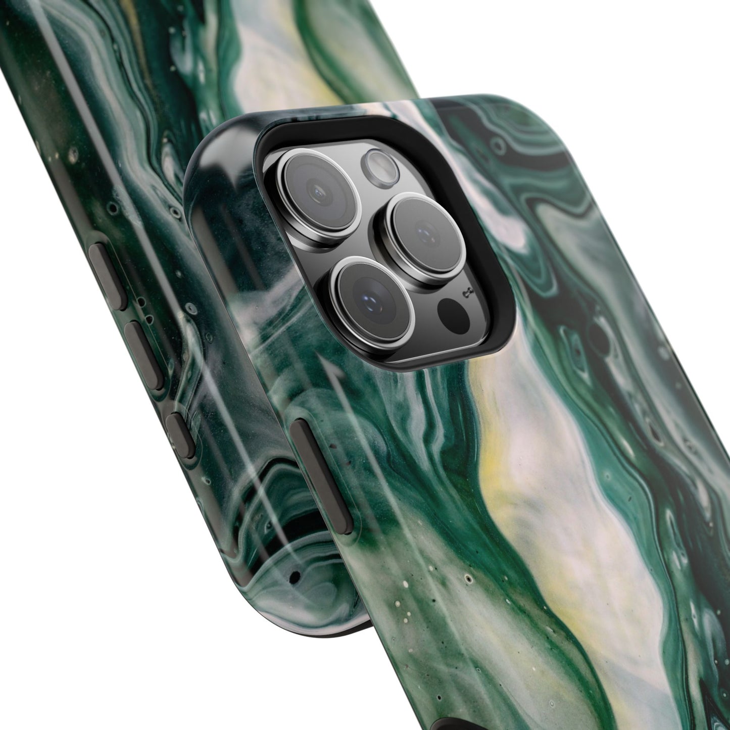 Mystic Forest Marble Swirl Phone Case – MagSafe Compatible for iPhone & Samsung Galaxy