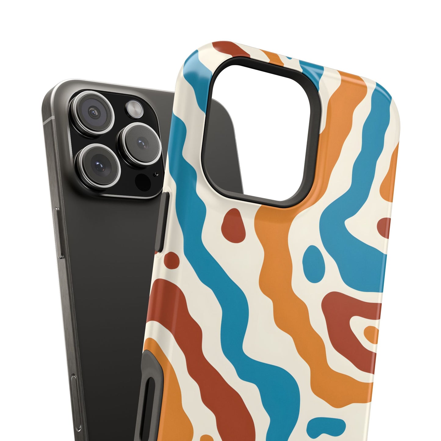 Abstract Retro Wave Phone Case – MagSafe Compatible for iPhone & Samsung Galaxy