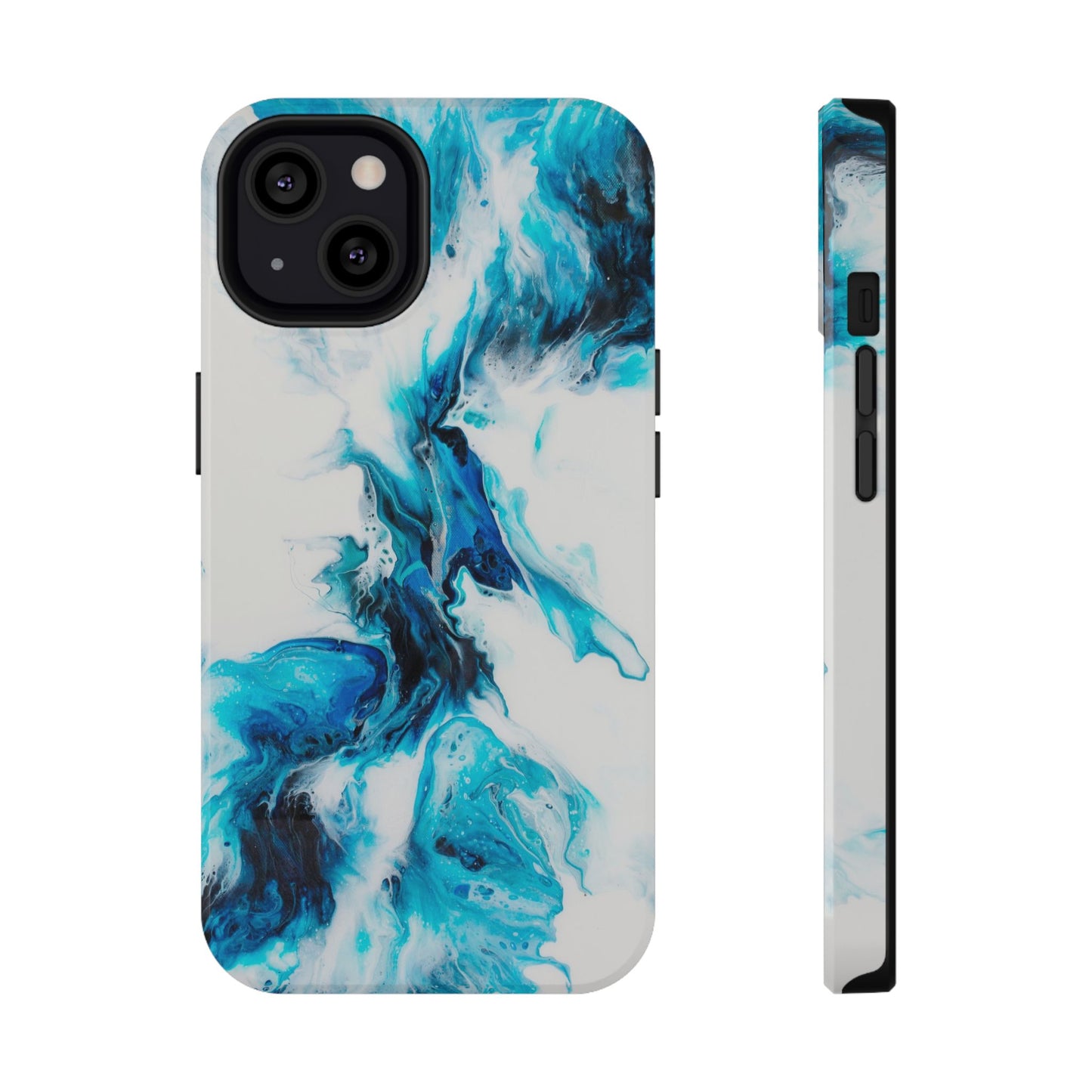 Electric Blue Splash Marble Phone Case – MagSafe Compatible for iPhone & Samsung Galaxy