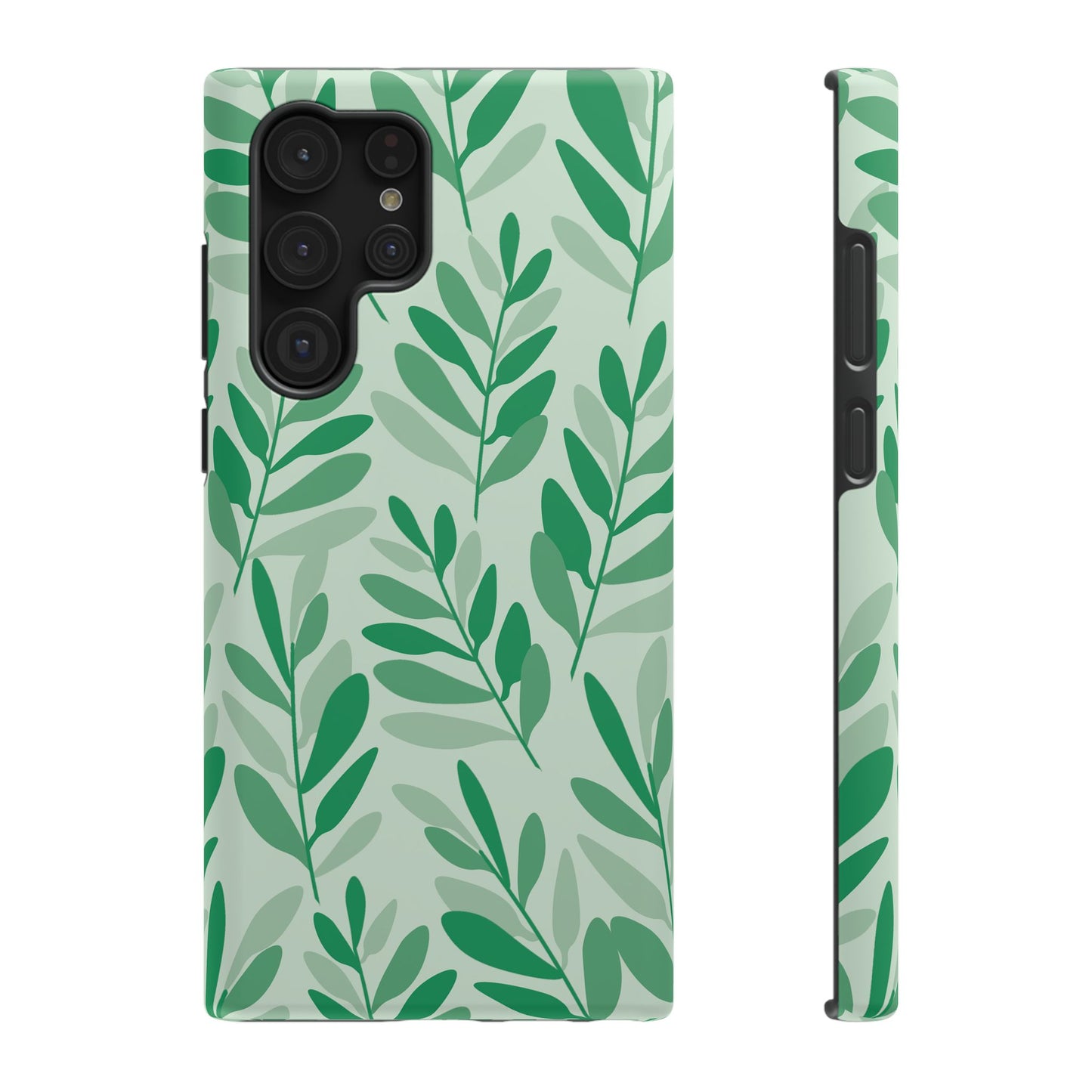 Green Leaf Pattern Phone Case – MagSafe Compatible for iPhone & Samsung Galaxy