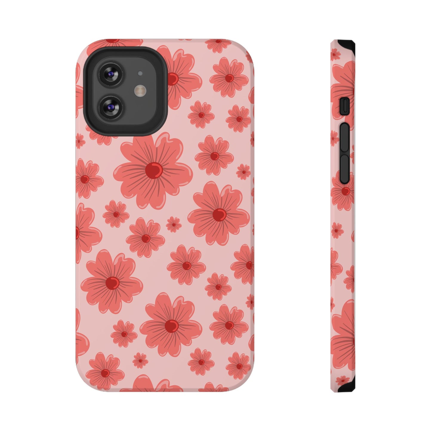 Blush Red Floral Phone Case – MagSafe Compatible for iPhone & Samsung Galaxy