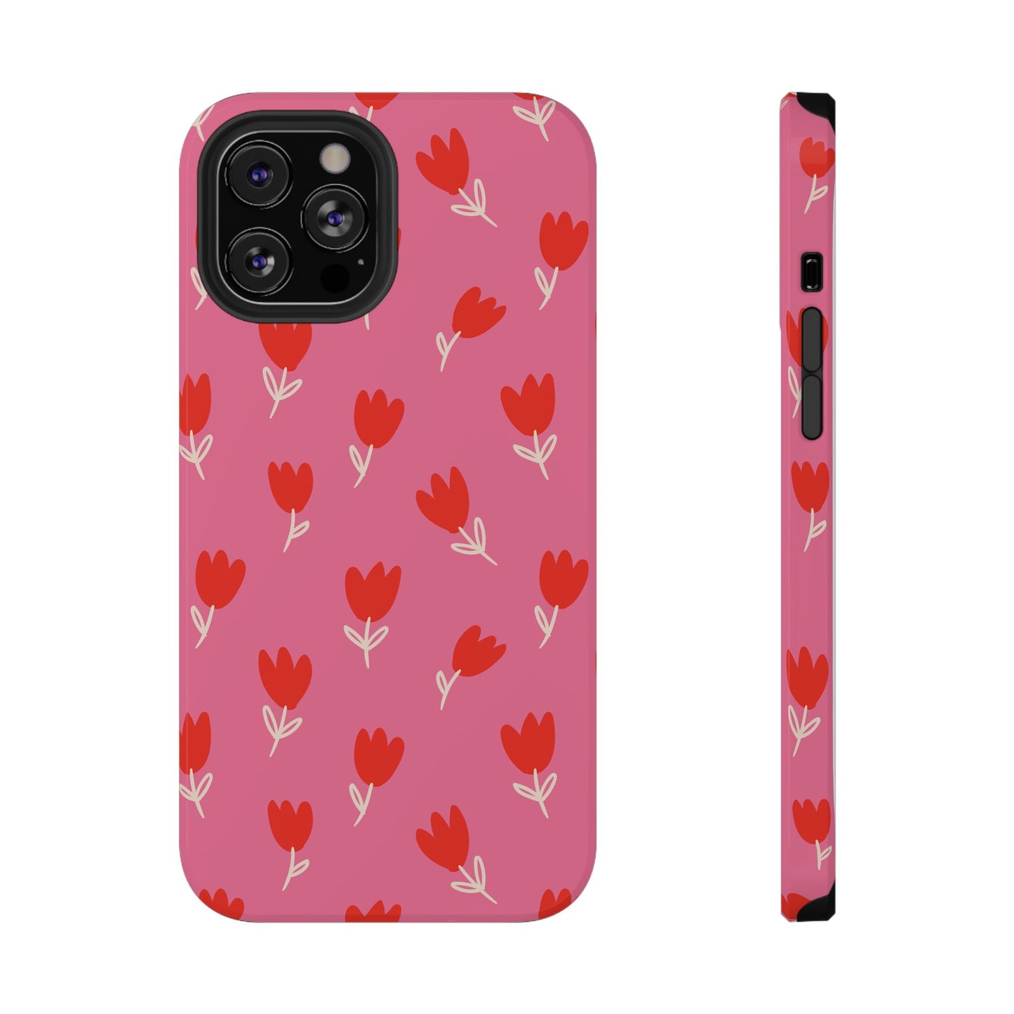 Red Tulip Bloom Phone Case – MagSafe Compatible for iPhone & Samsung Galaxy