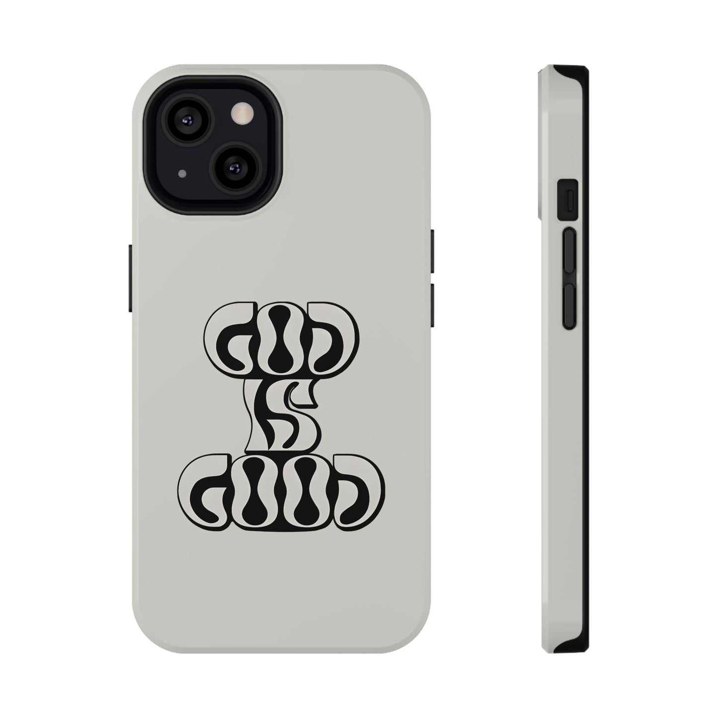 Black & White Bold "God Is Good" Phone Case – MagSafe Compatible for iPhone & Samsung Galaxy
