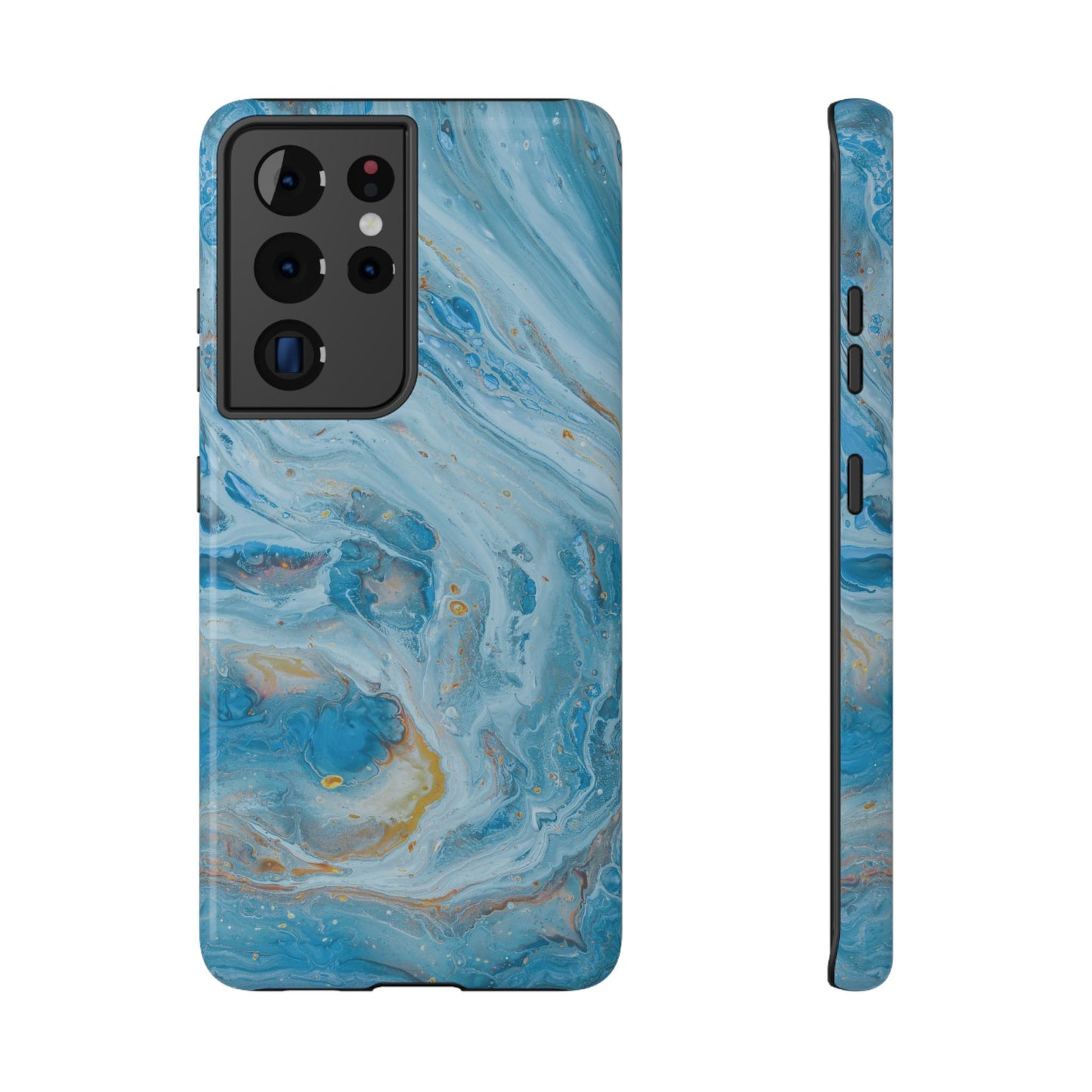 Ocean Swirl Blue Marble Phone Case – MagSafe Compatible for iPhone & Samsung Galaxy
