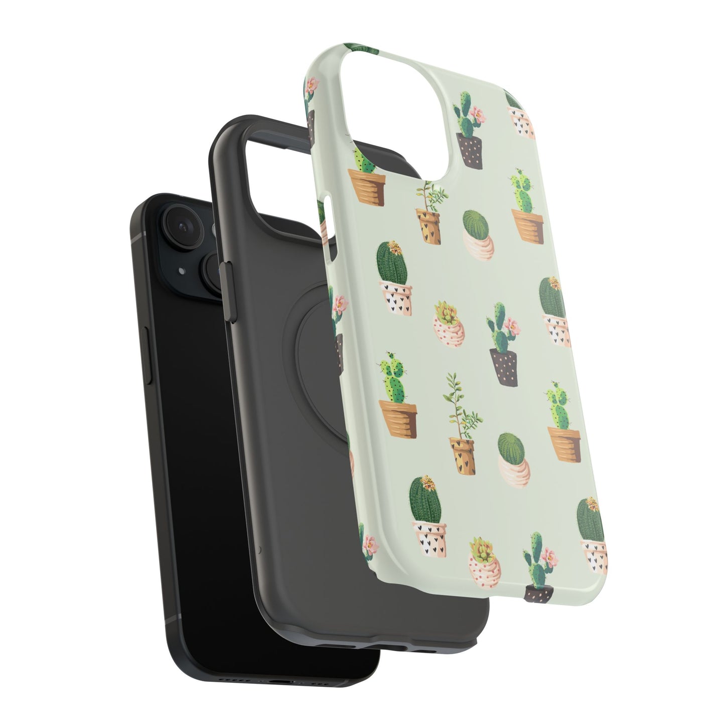 Desert Bloom Cactus Phone Case – Cute Succulent Print, MagSafe Compatible for iPhone & Samsung Galaxy