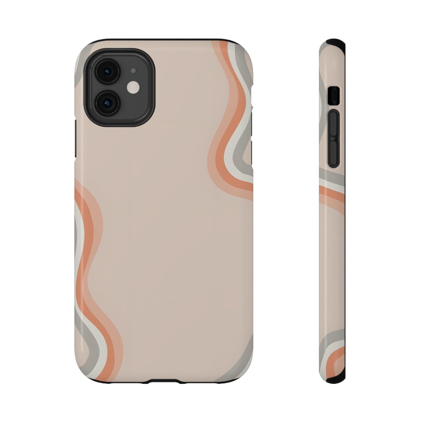 Minimalist Neutral Wavy Phone Case – MagSafe Compatible for iPhone & Samsung Galaxy