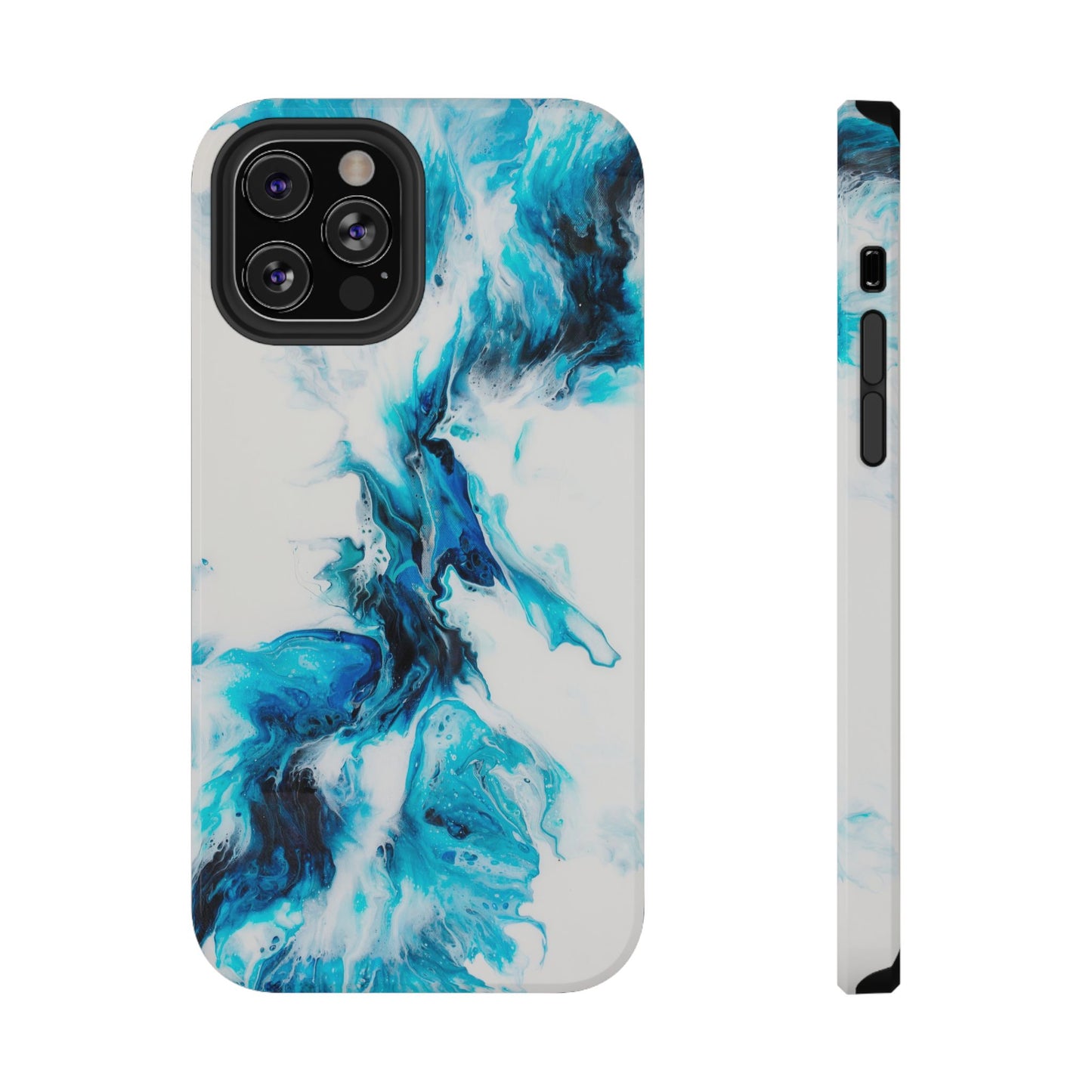 Electric Blue Splash Marble Phone Case – MagSafe Compatible for iPhone & Samsung Galaxy