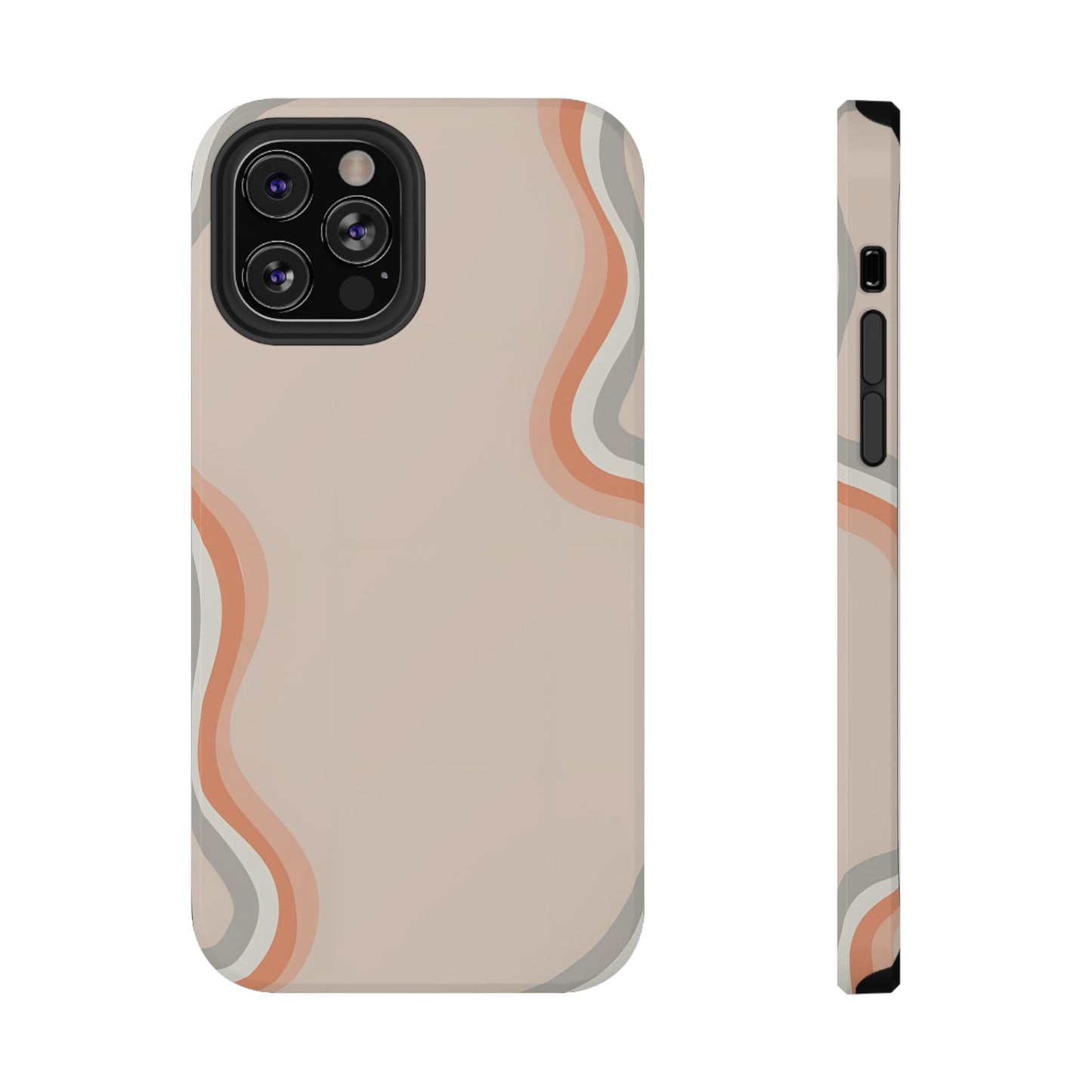 Minimalist Neutral Wavy Phone Case – MagSafe Compatible for iPhone & Samsung Galaxy
