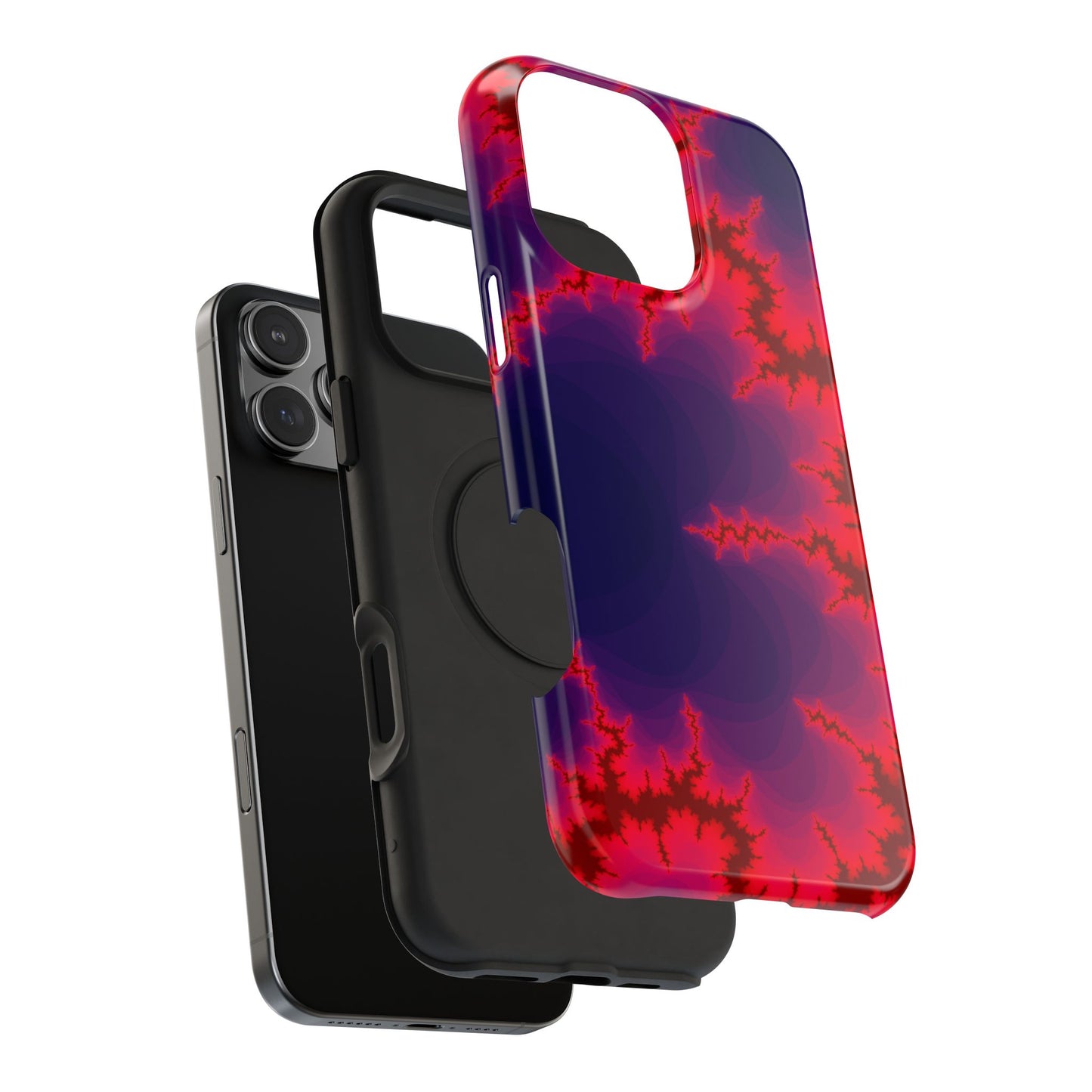Neon Fractal Lightning Phone Case – MagSafe Compatible for iPhone & Samsung Galaxy
