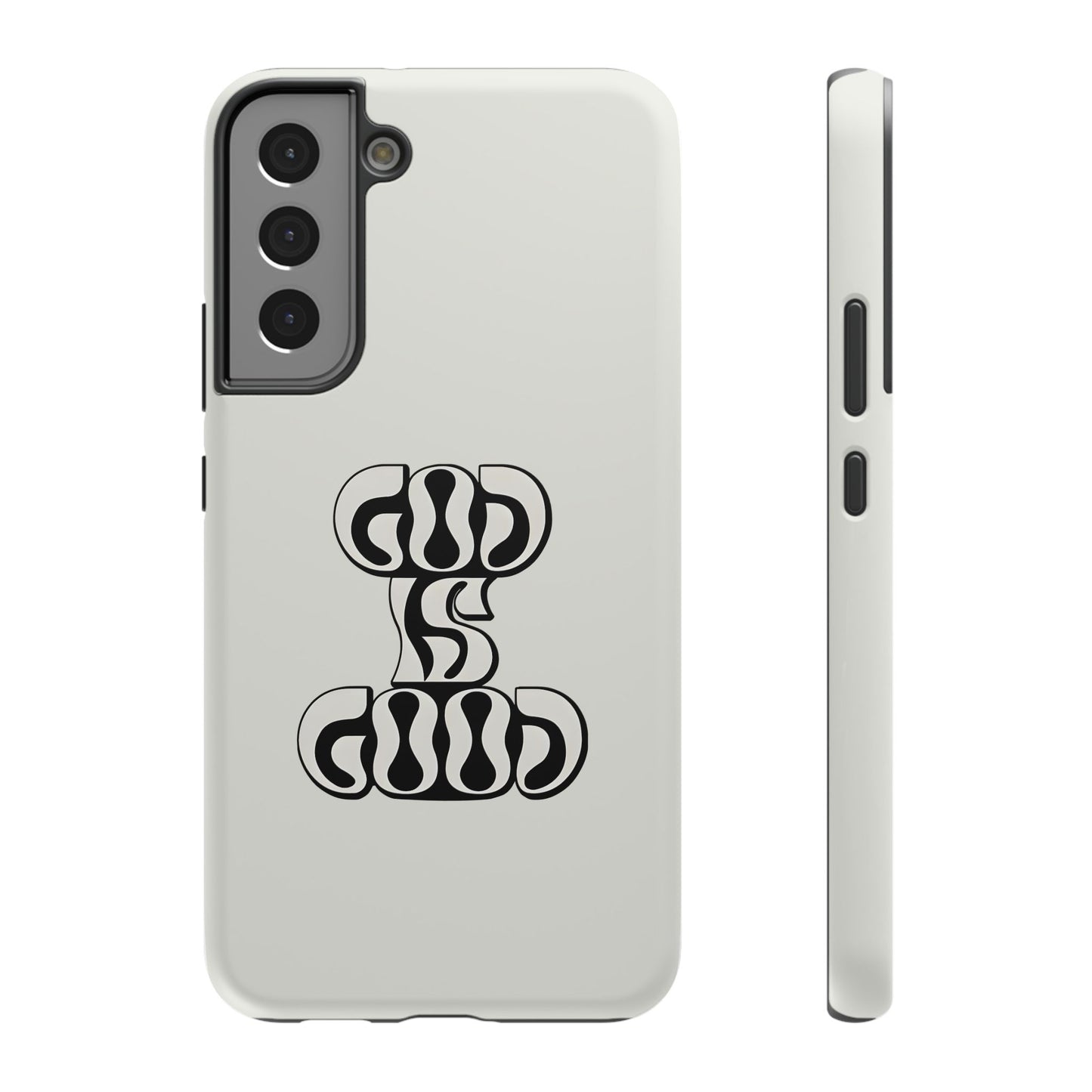 Black & White Bold "God Is Good" Phone Case – MagSafe Compatible for iPhone & Samsung Galaxy