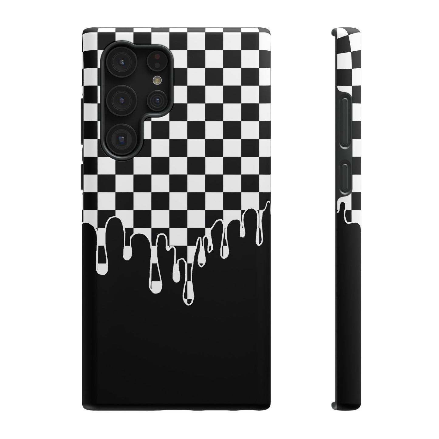 Dripping Checkerboard Phone Case – MagSafe Compatible for iPhone & Samsung Galaxy