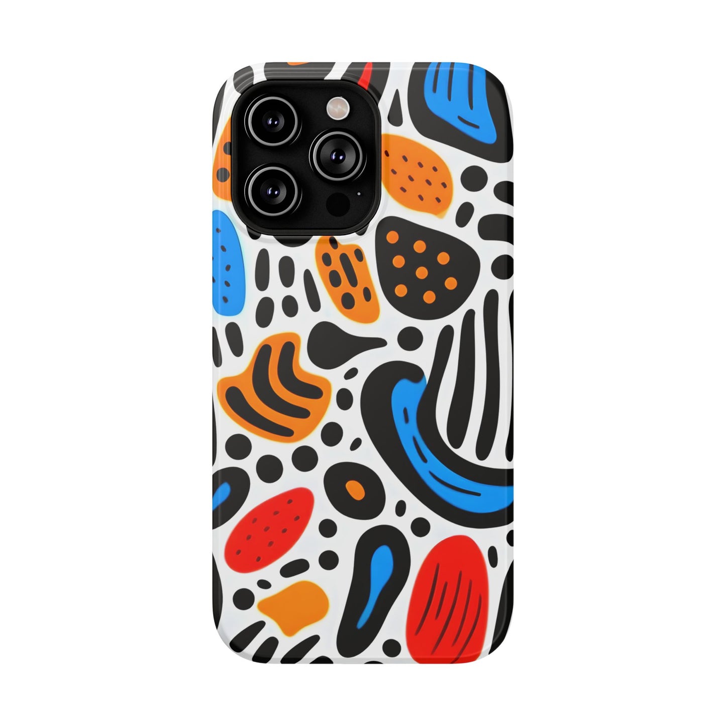 Colorful Abstract Doodle Phone Case – MagSafe Compatible for iPhone & Samsung Galaxy
