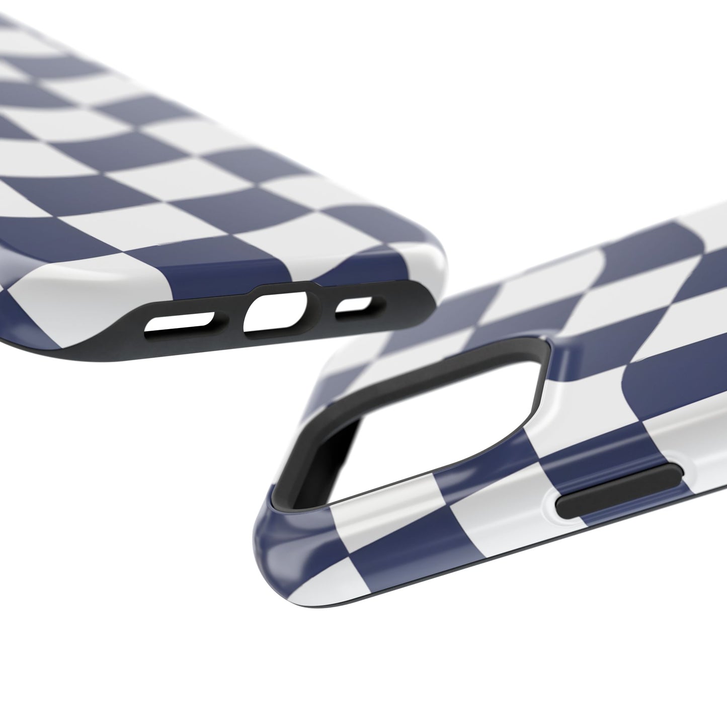 Wavy Checkerboard Phone Case – MagSafe Compatible for iPhone & Samsung Galaxy