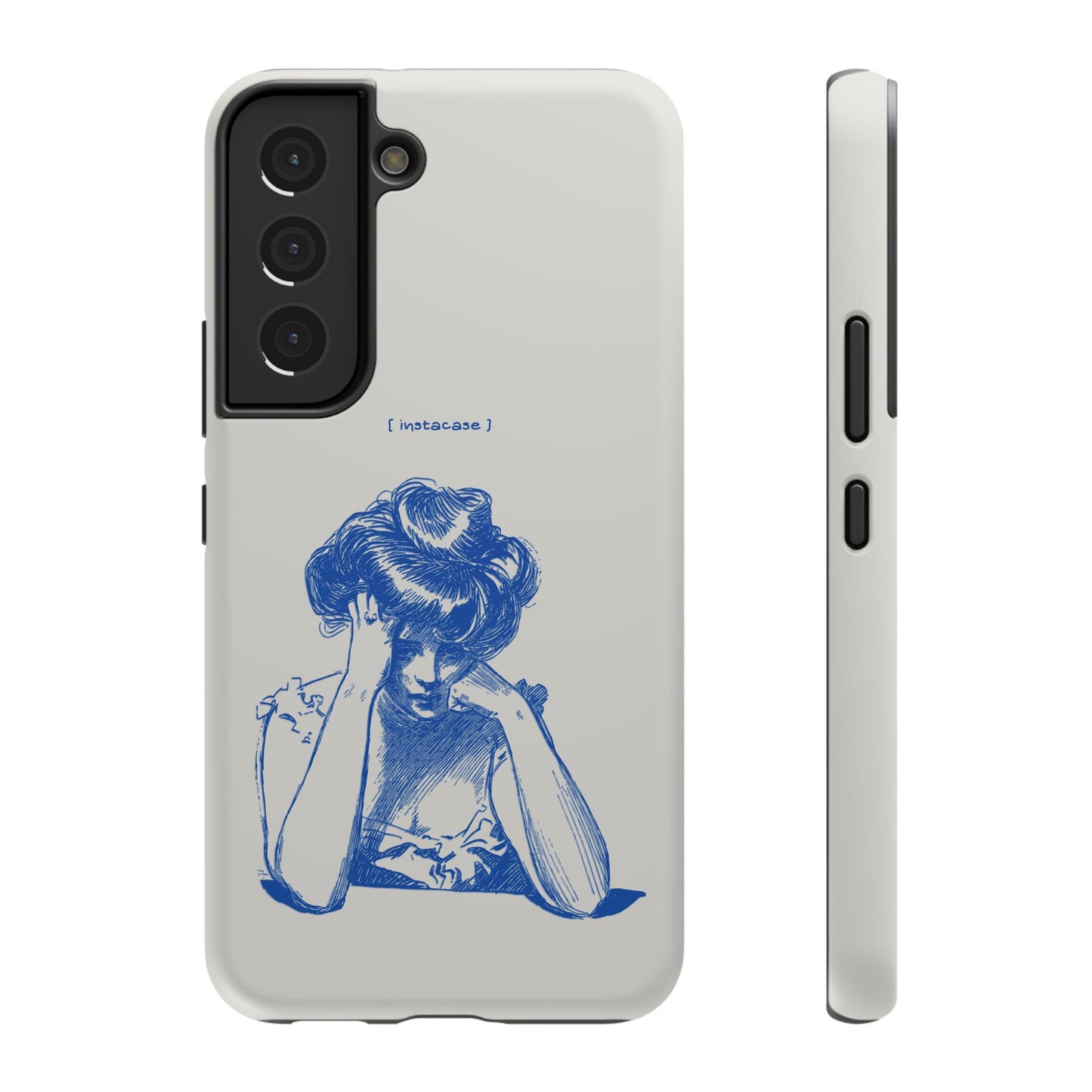 Melancholy Muse Line Art Phone Case – MagSafe Compatible for iPhone & Samsung Galaxy