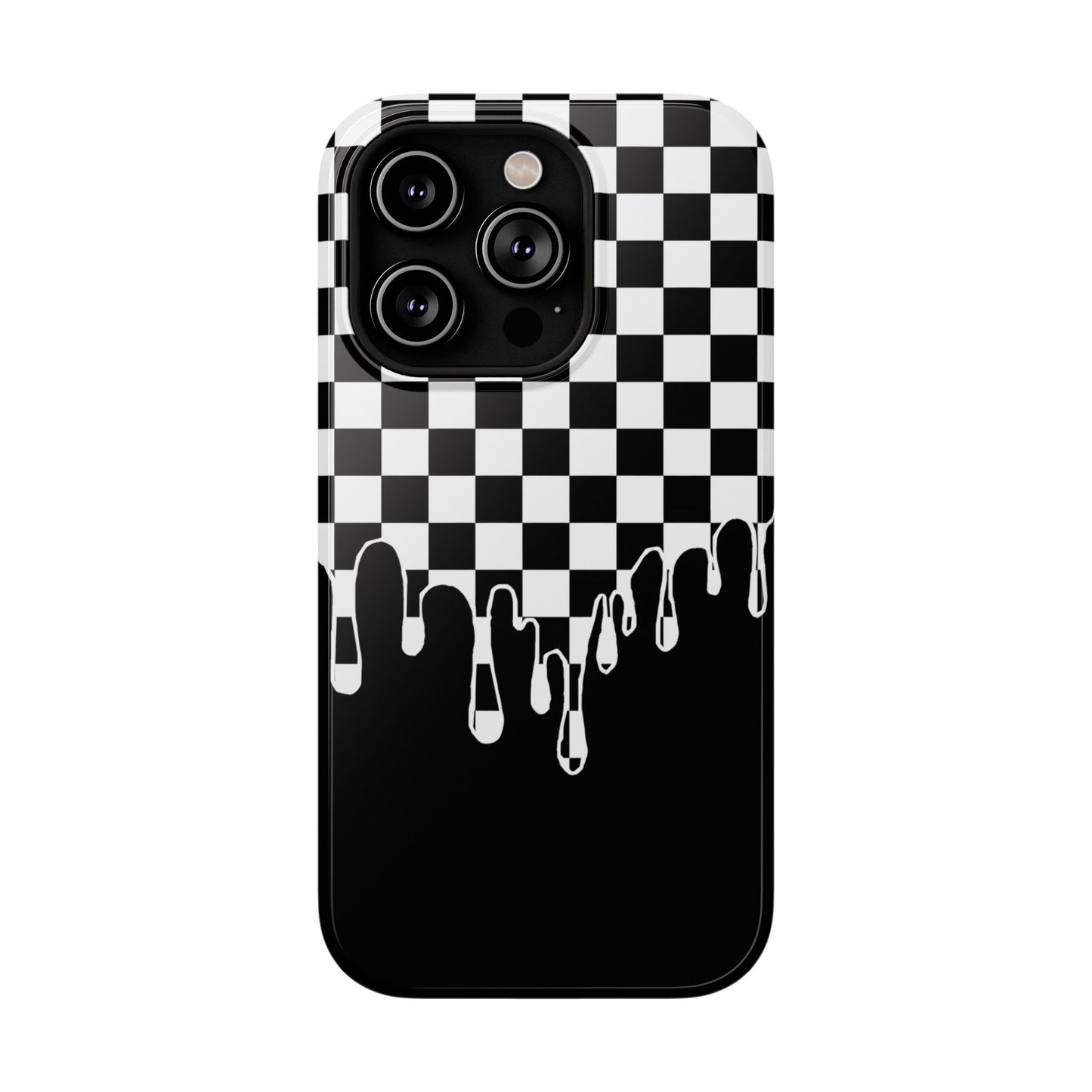 Dripping Checkerboard Phone Case – MagSafe Compatible for iPhone & Samsung Galaxy