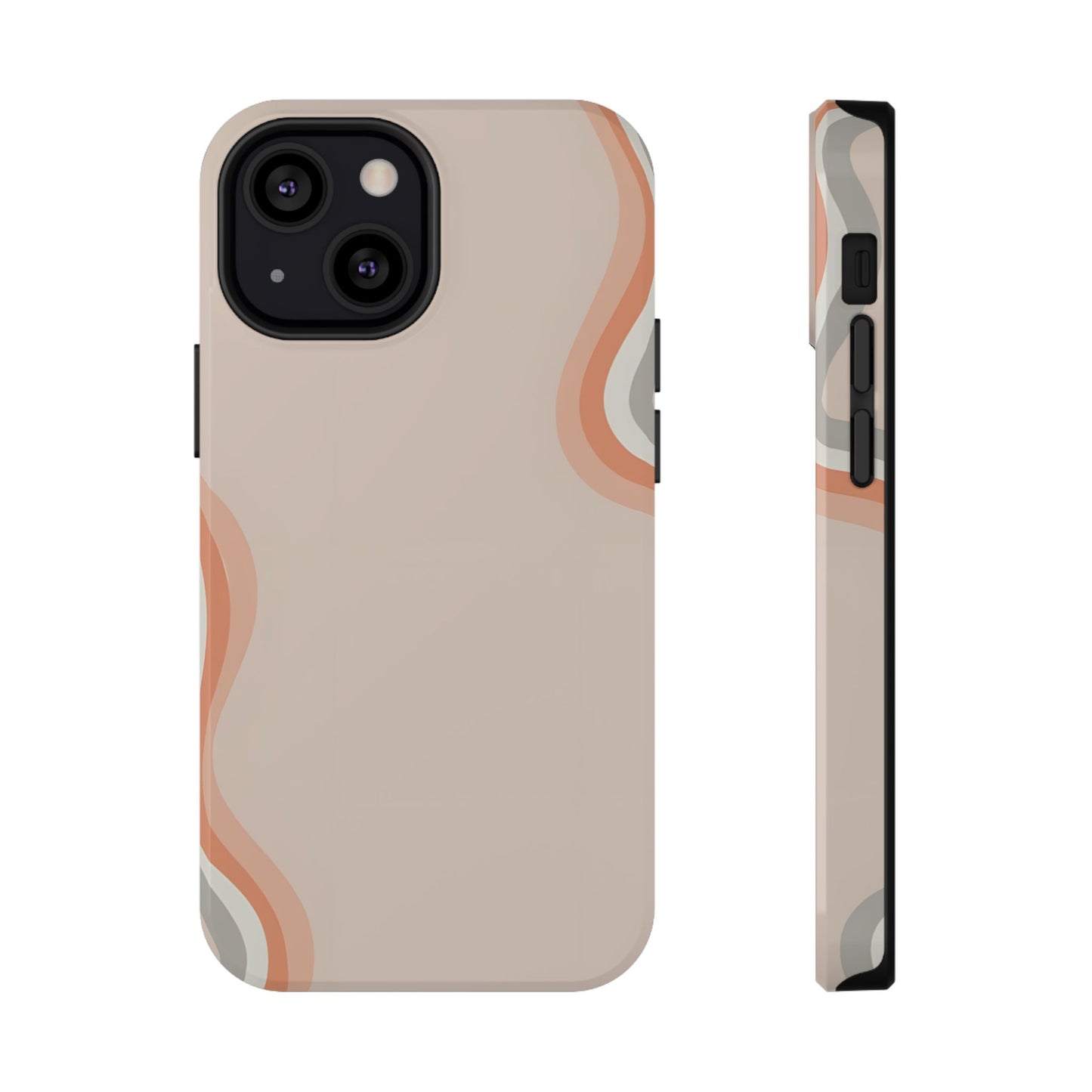 Minimalist Neutral Wavy Phone Case – MagSafe Compatible for iPhone & Samsung Galaxy