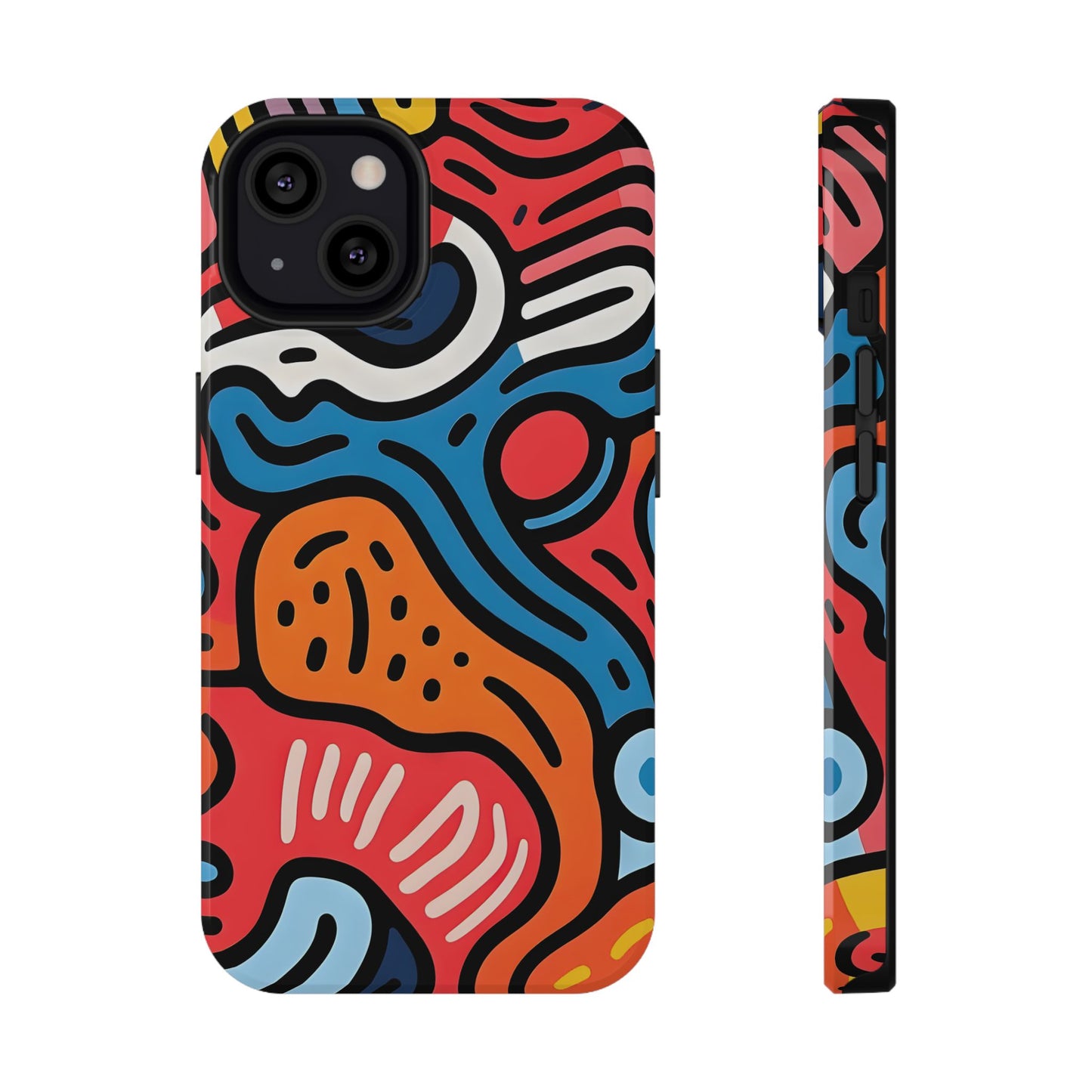 Bold Abstract Doodle Phone Case – MagSafe Compatible for iPhone & Samsung Galaxy
