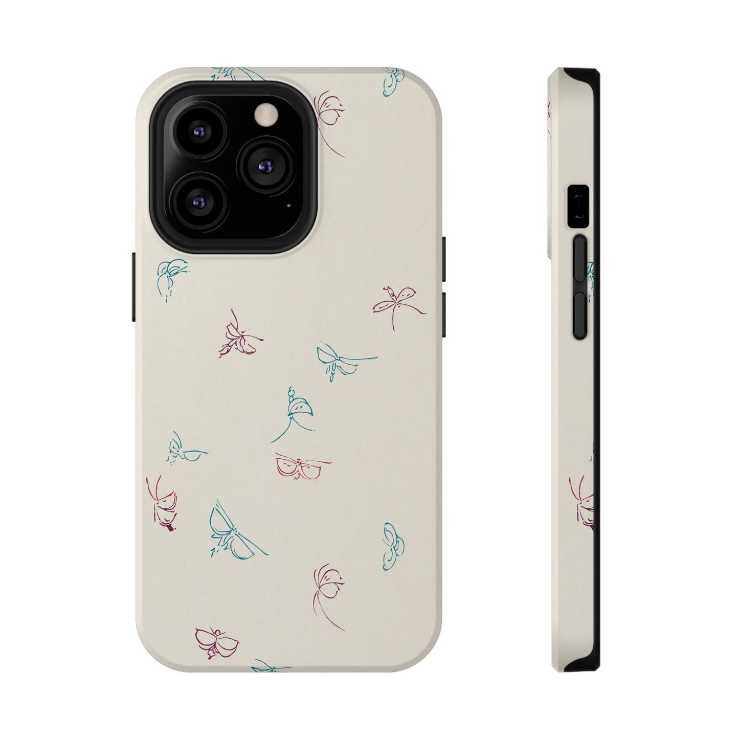 Minimalist Butterfly Sketch Phone Case – MagSafe Compatible for iPhone & Samsung Galaxy