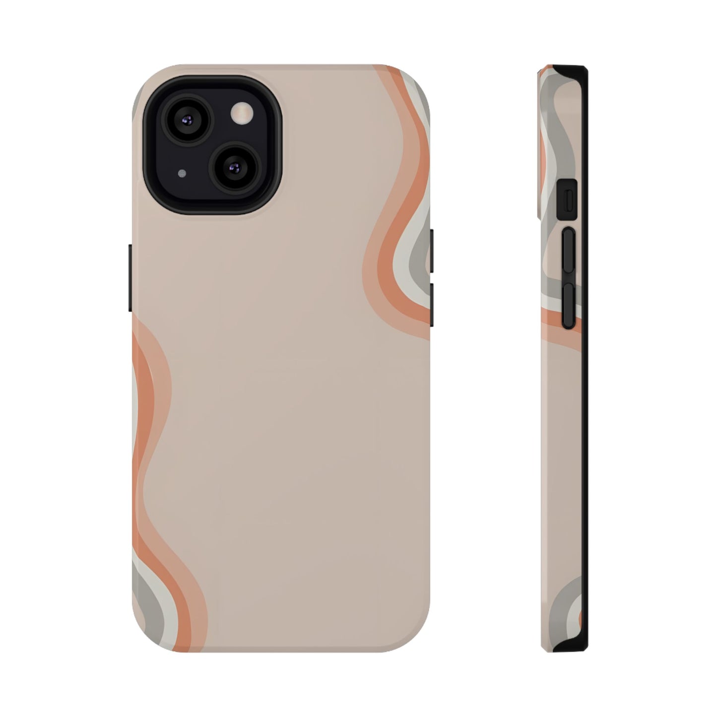 Minimalist Neutral Wavy Phone Case – MagSafe Compatible for iPhone & Samsung Galaxy