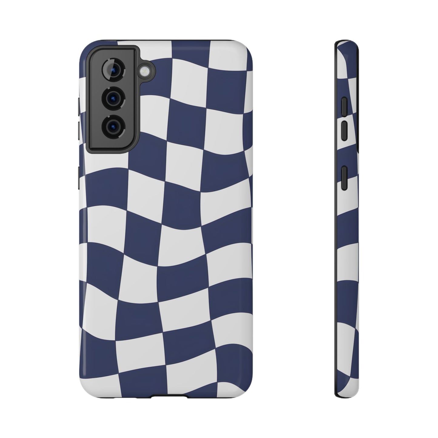 Wavy Checkerboard Phone Case – MagSafe Compatible for iPhone & Samsung Galaxy