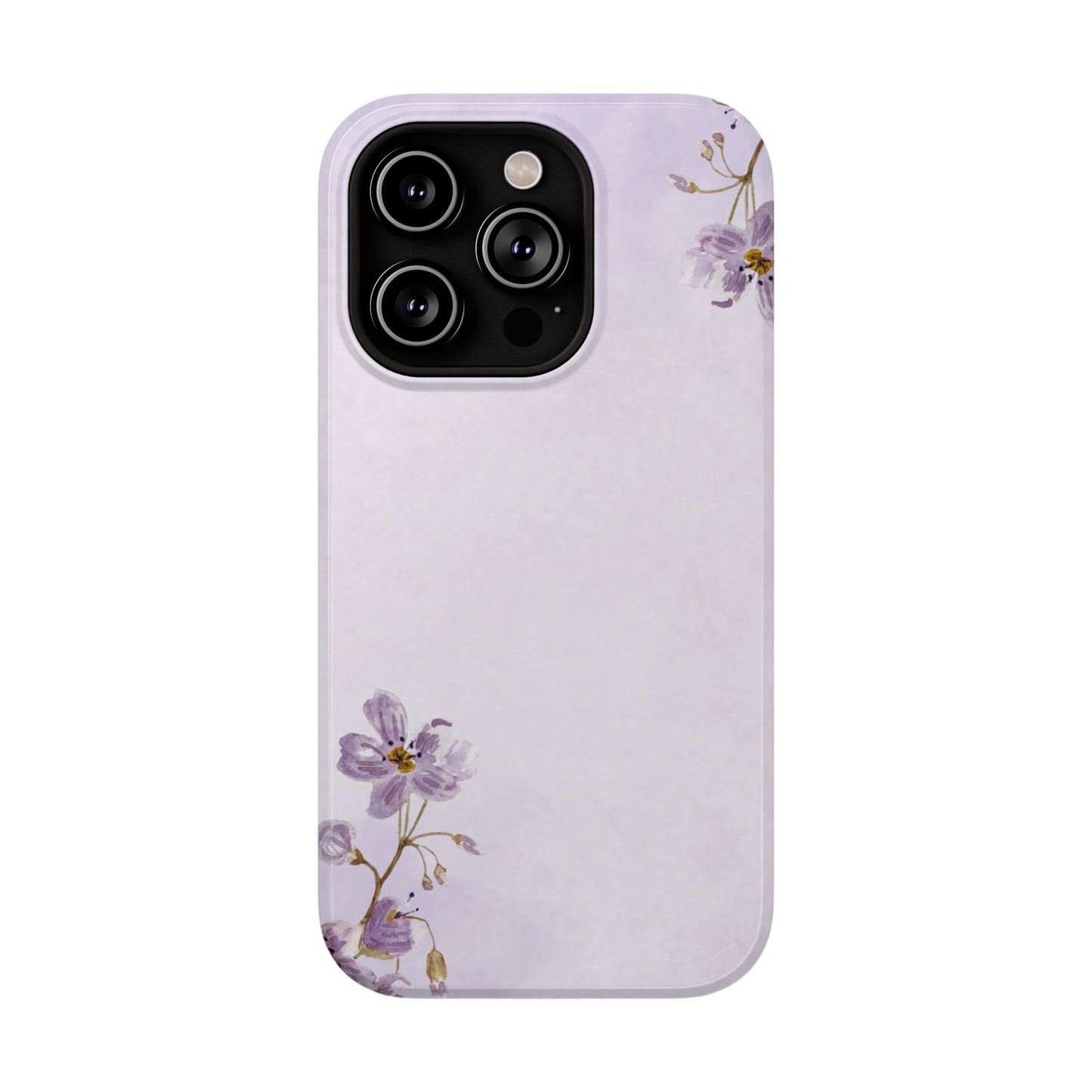 Lavender Blossom Minimal Floral Phone Case – MagSafe Compatible for iPhone & Samsung Galaxy