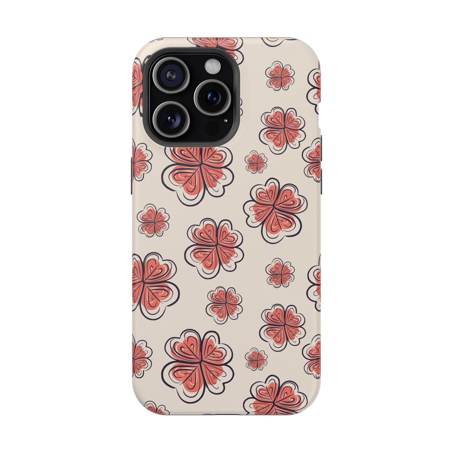 Whimsical Clover Bloom Phone Case – MagSafe Compatible for iPhone & Samsung Galaxy