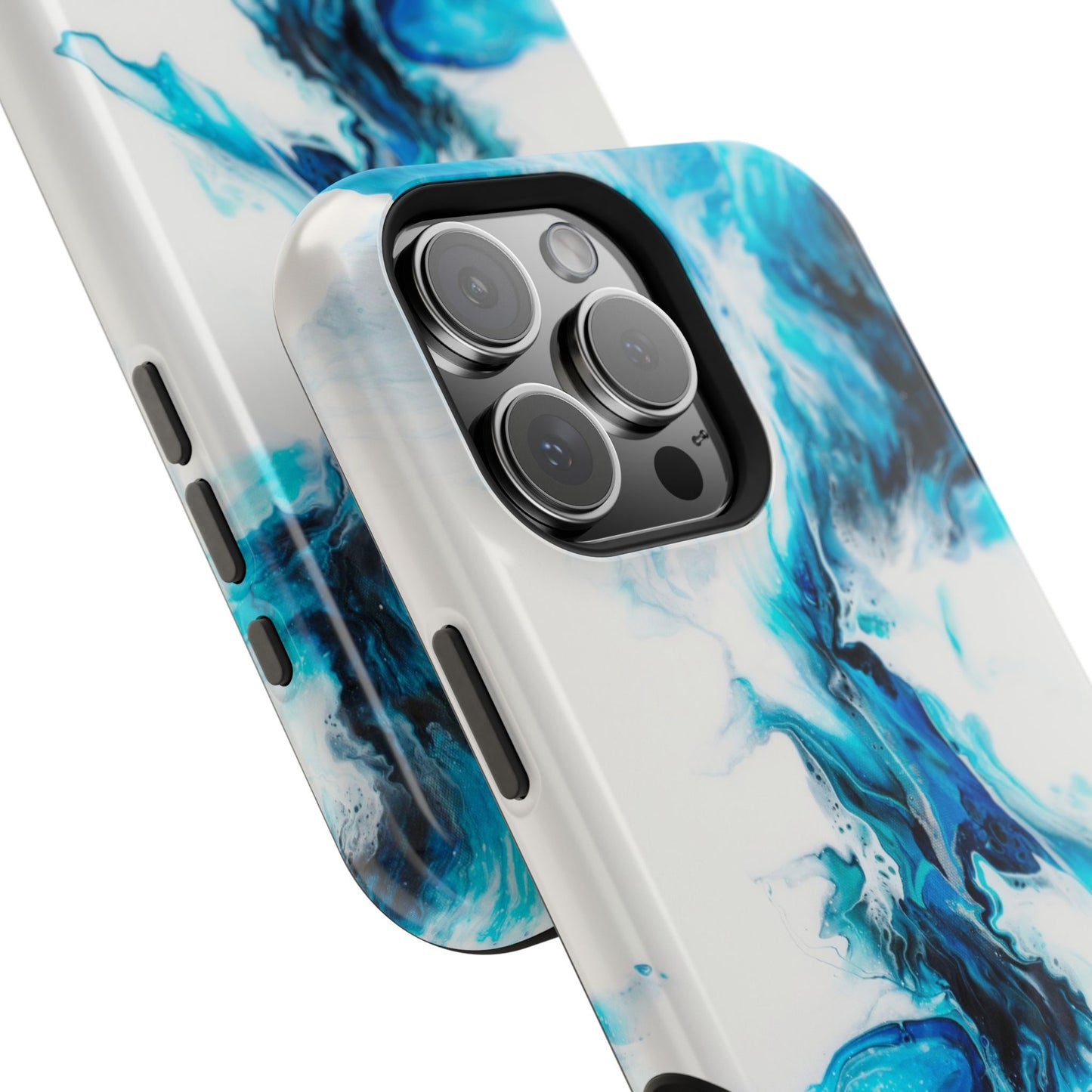 Electric Blue Splash Marble Phone Case – MagSafe Compatible for iPhone & Samsung Galaxy