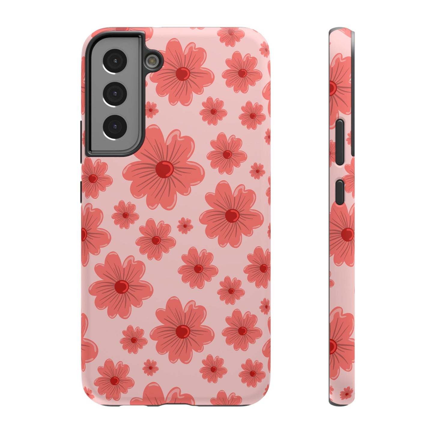 Blush Red Floral Phone Case – MagSafe Compatible for iPhone & Samsung Galaxy