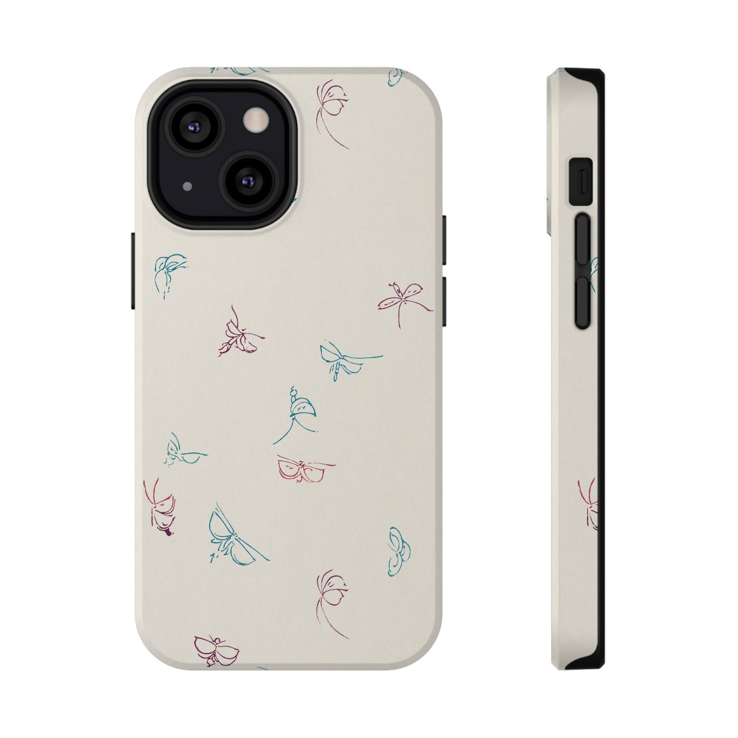 Minimalist Butterfly Sketch Phone Case – MagSafe Compatible for iPhone & Samsung Galaxy