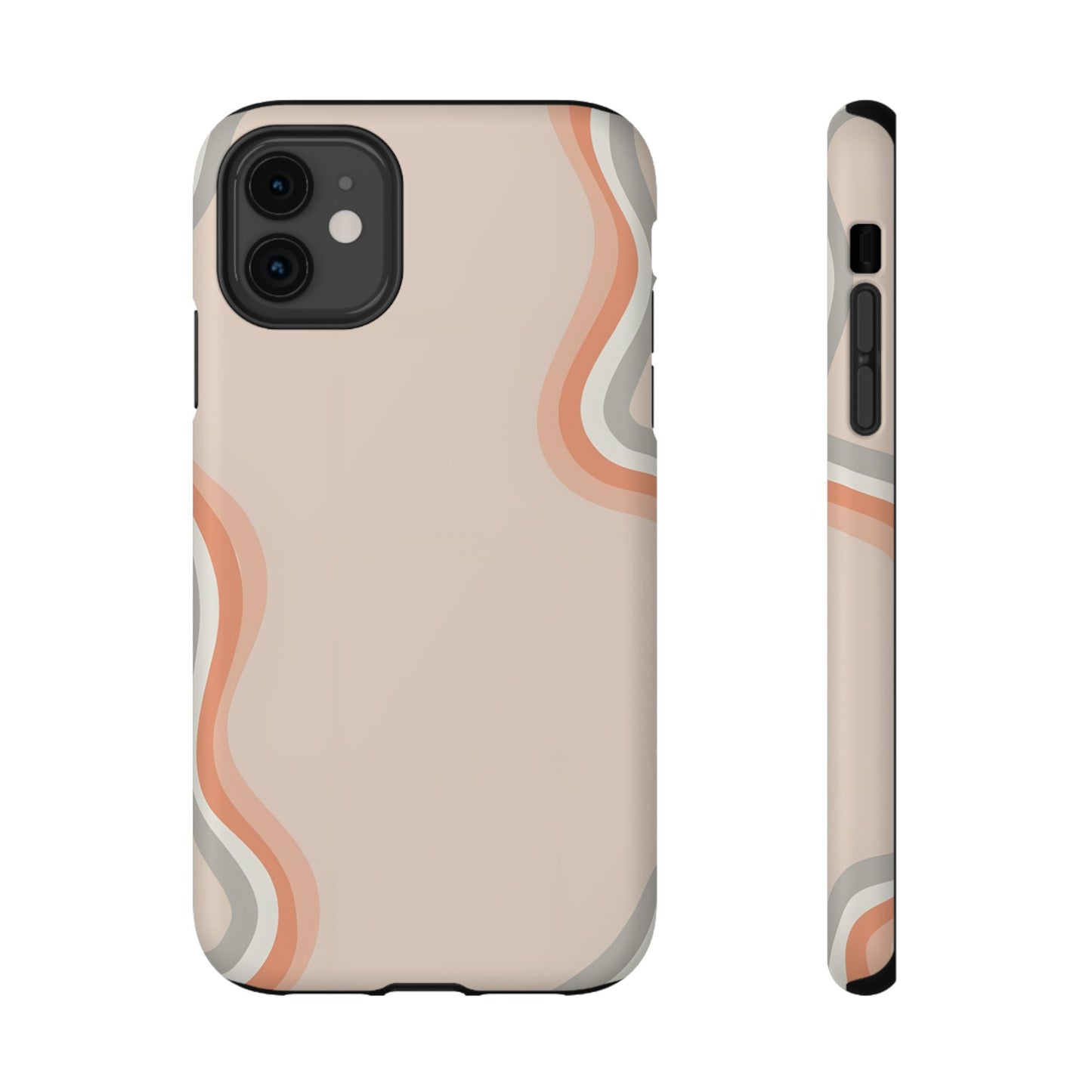 Minimalist Neutral Wavy Phone Case – MagSafe Compatible for iPhone & Samsung Galaxy