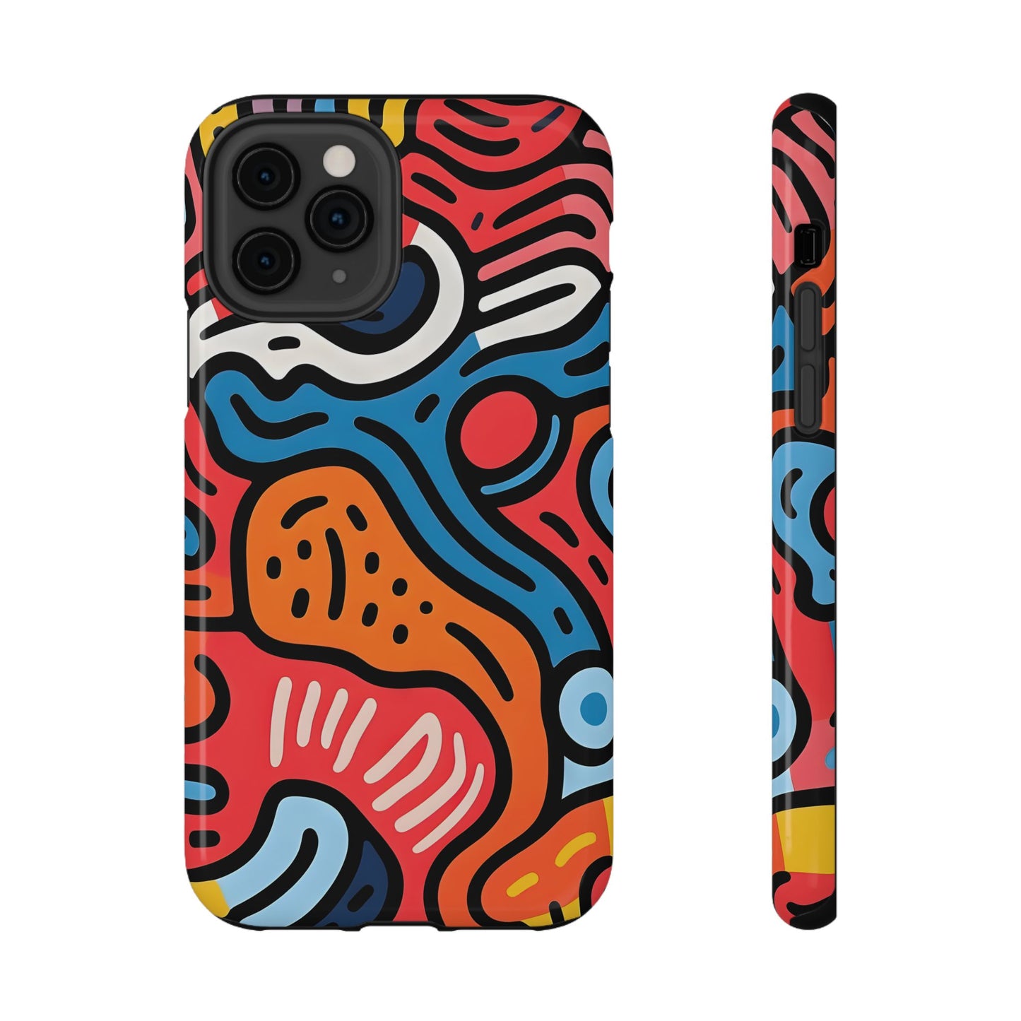 Bold Abstract Doodle Phone Case – MagSafe Compatible for iPhone & Samsung Galaxy