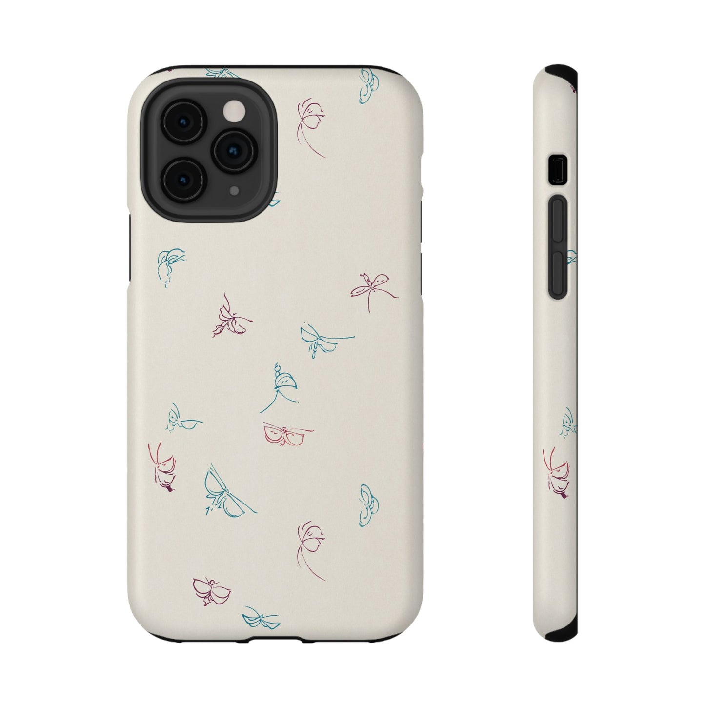 Minimalist Butterfly Sketch Phone Case – MagSafe Compatible for iPhone & Samsung Galaxy
