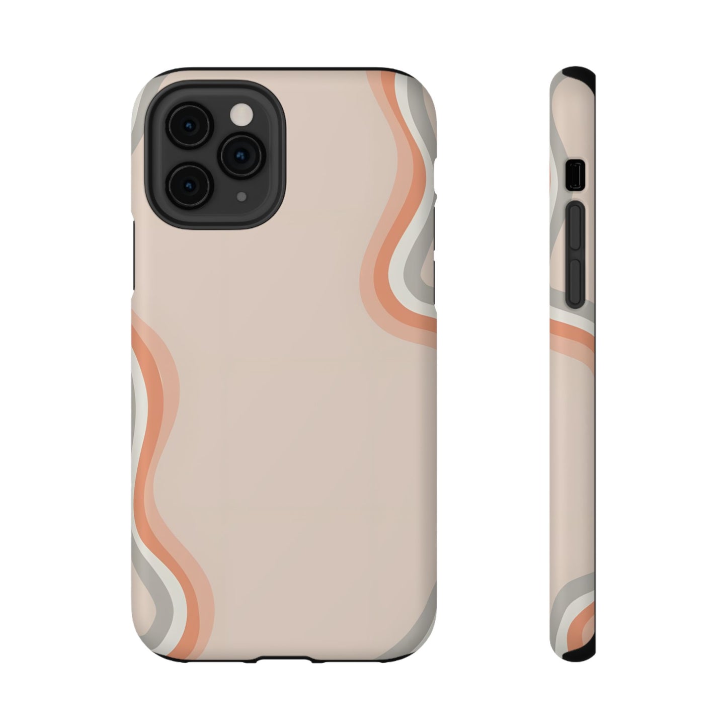 Minimalist Neutral Wavy Phone Case – MagSafe Compatible for iPhone & Samsung Galaxy