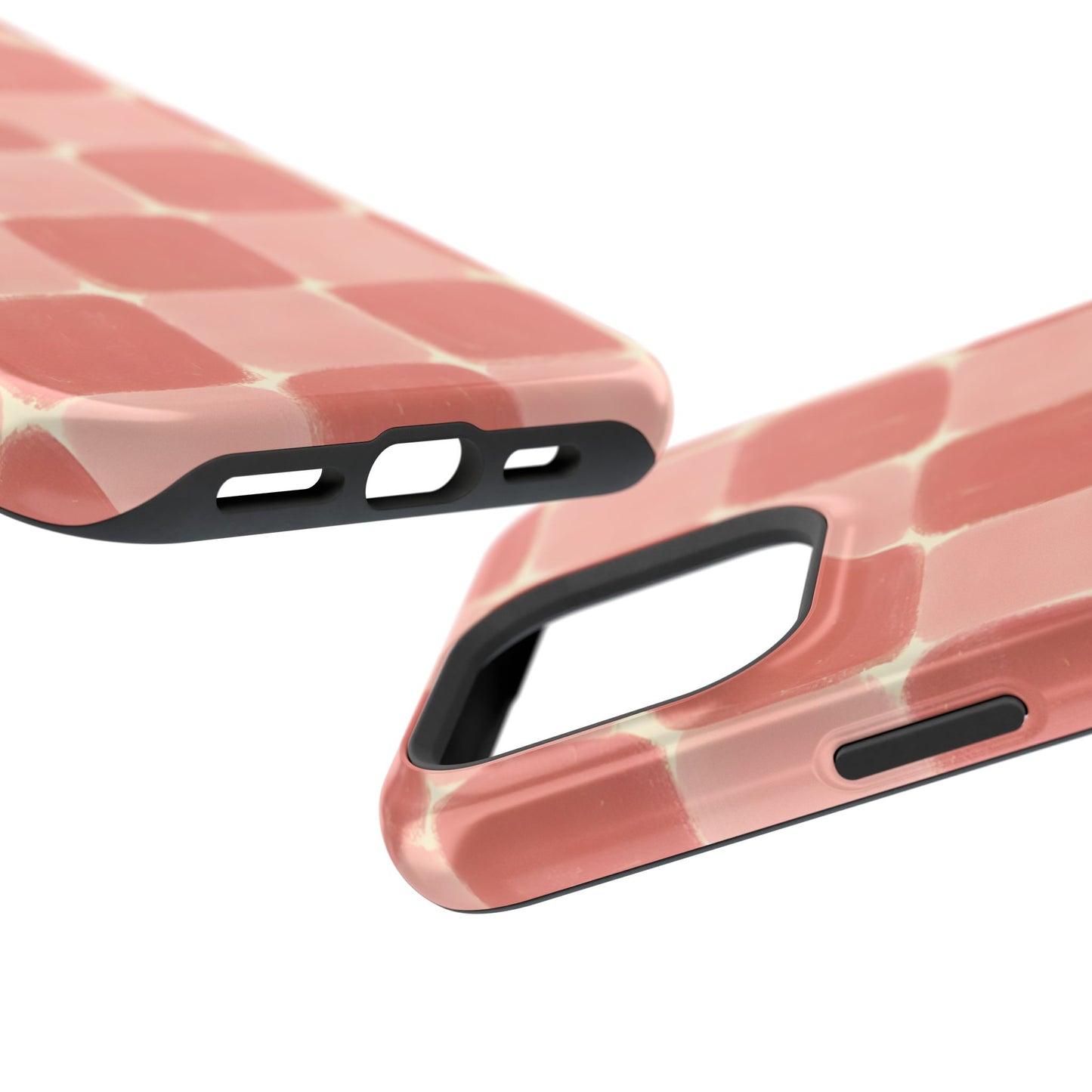Blush Pink Checkerboard Phone Case – MagSafe Compatible for iPhone & Samsung Galaxy