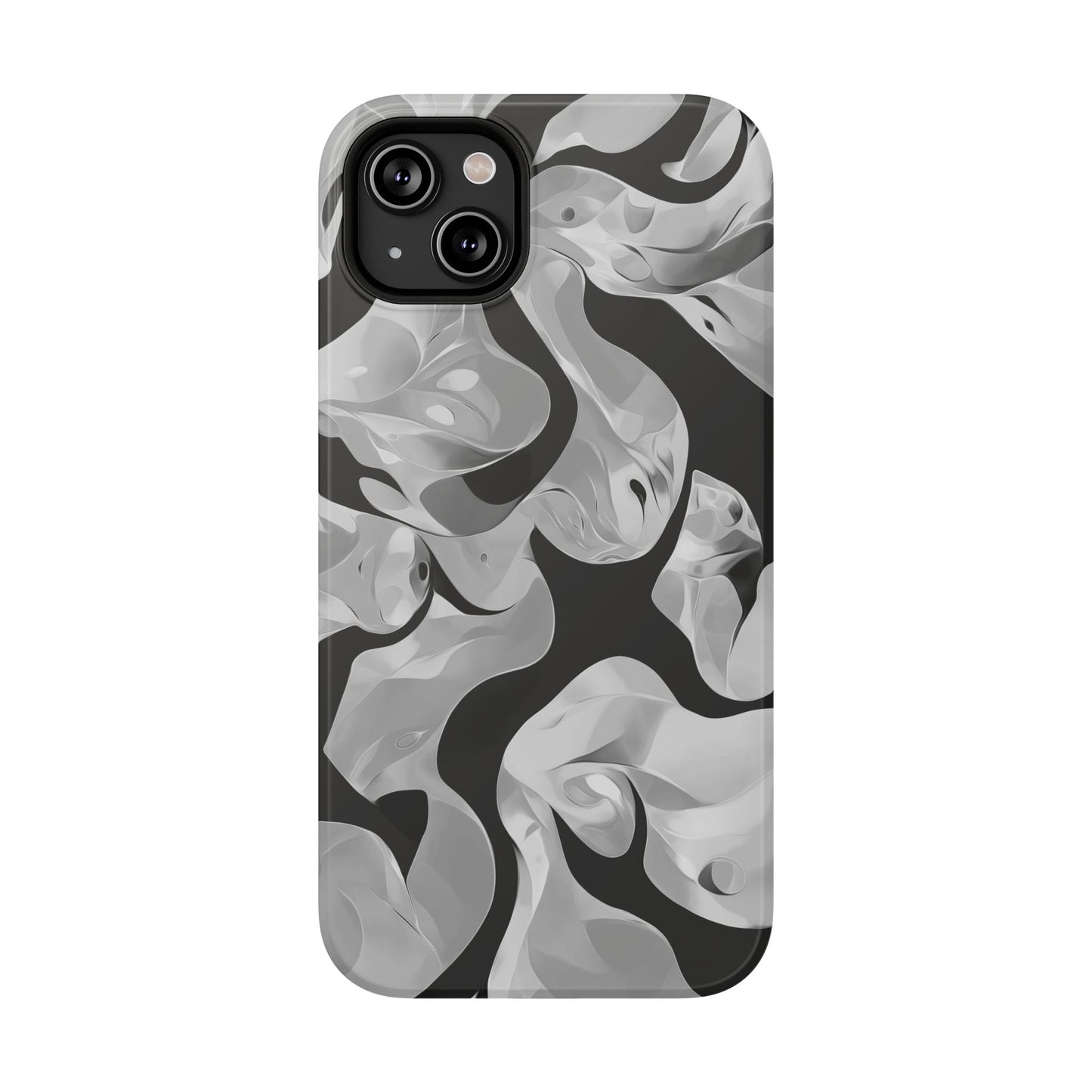 Abstract Monochrome Swirl Phone Case – MagSafe Compatible for iPhone & Samsung Galaxy