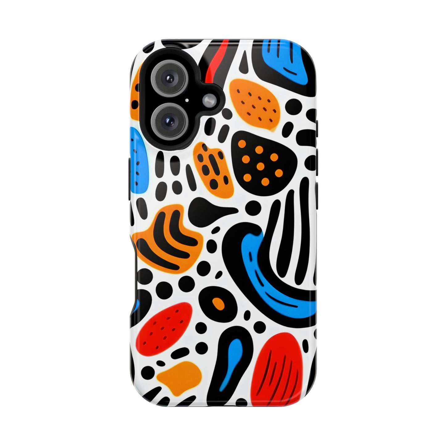 Colorful Abstract Doodle Phone Case – MagSafe Compatible for iPhone & Samsung Galaxy