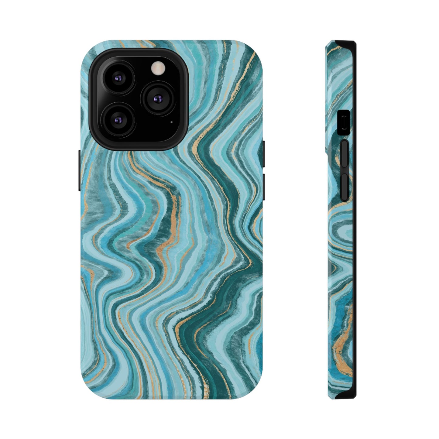 Ocean Agate Swirl Phone Case – MagSafe Compatible for iPhone & Samsung Galaxy