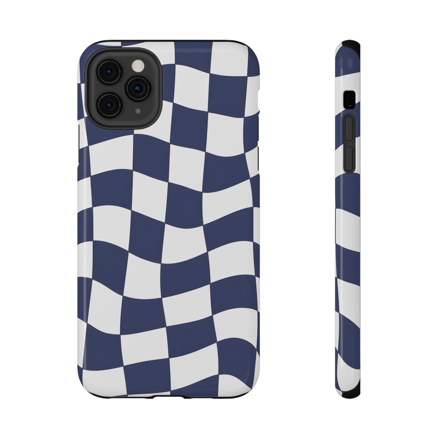 Wavy Checkerboard Phone Case – MagSafe Compatible for iPhone & Samsung Galaxy