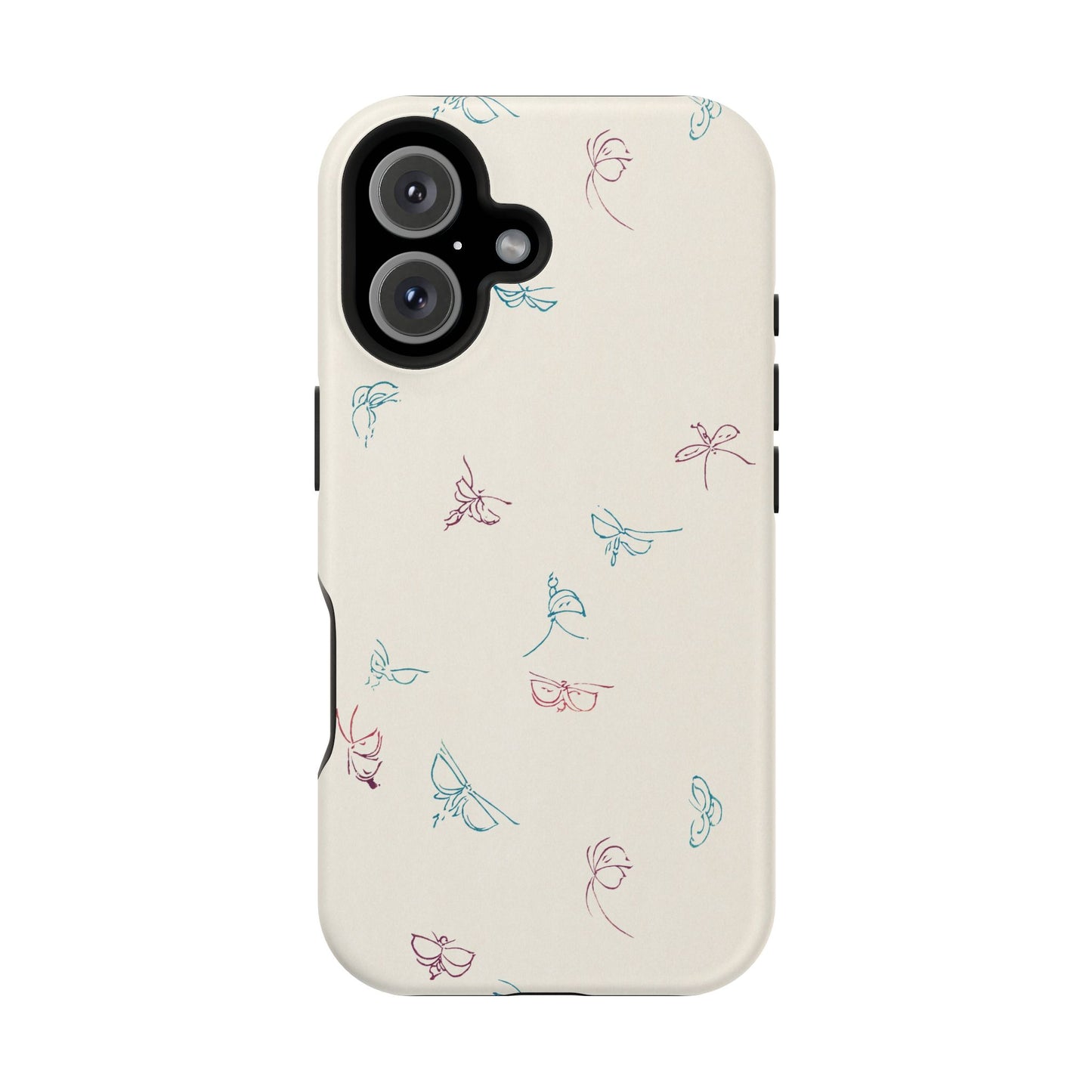Minimalist Butterfly Sketch Phone Case – MagSafe Compatible for iPhone & Samsung Galaxy