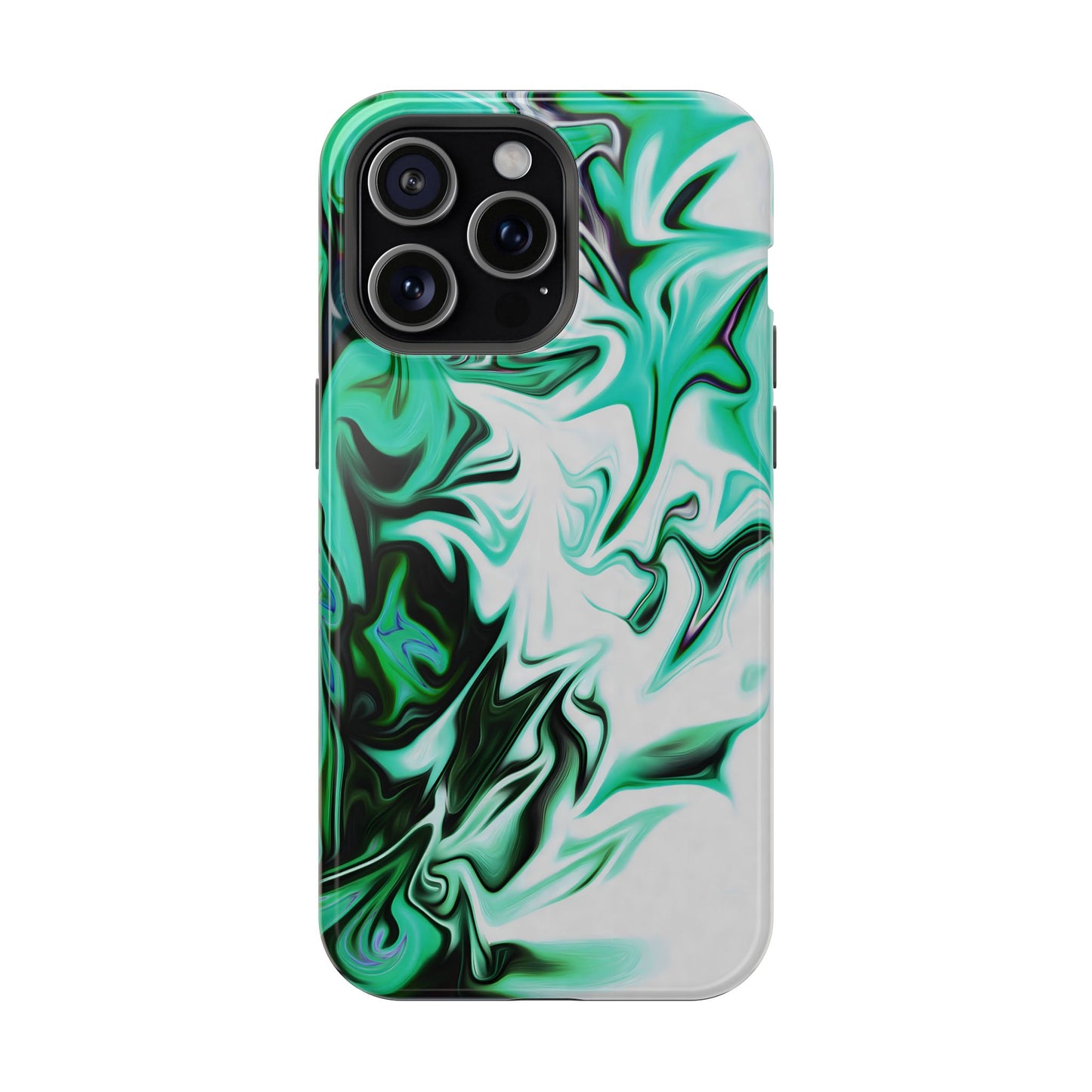 Emerald Green Marble Swirl Phone Case – MagSafe Compatible for iPhone & Samsung Galaxy