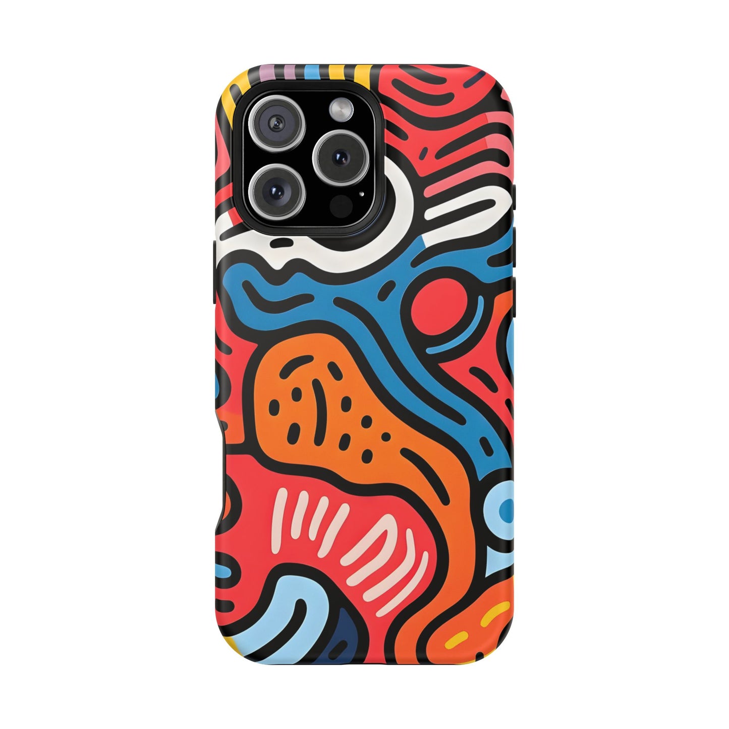 Bold Abstract Doodle Phone Case – MagSafe Compatible for iPhone & Samsung Galaxy