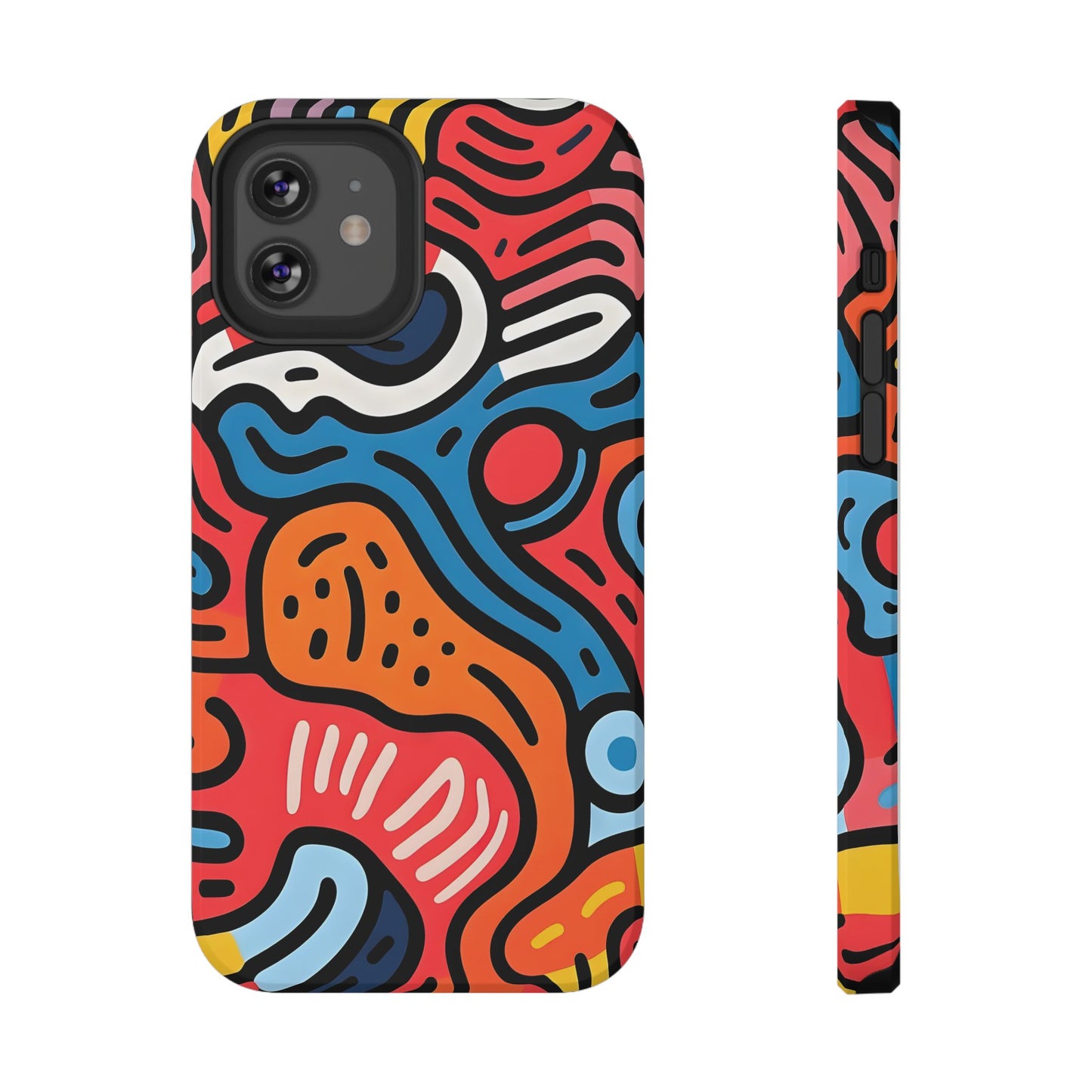 Bold Abstract Doodle Phone Case – MagSafe Compatible for iPhone & Samsung Galaxy
