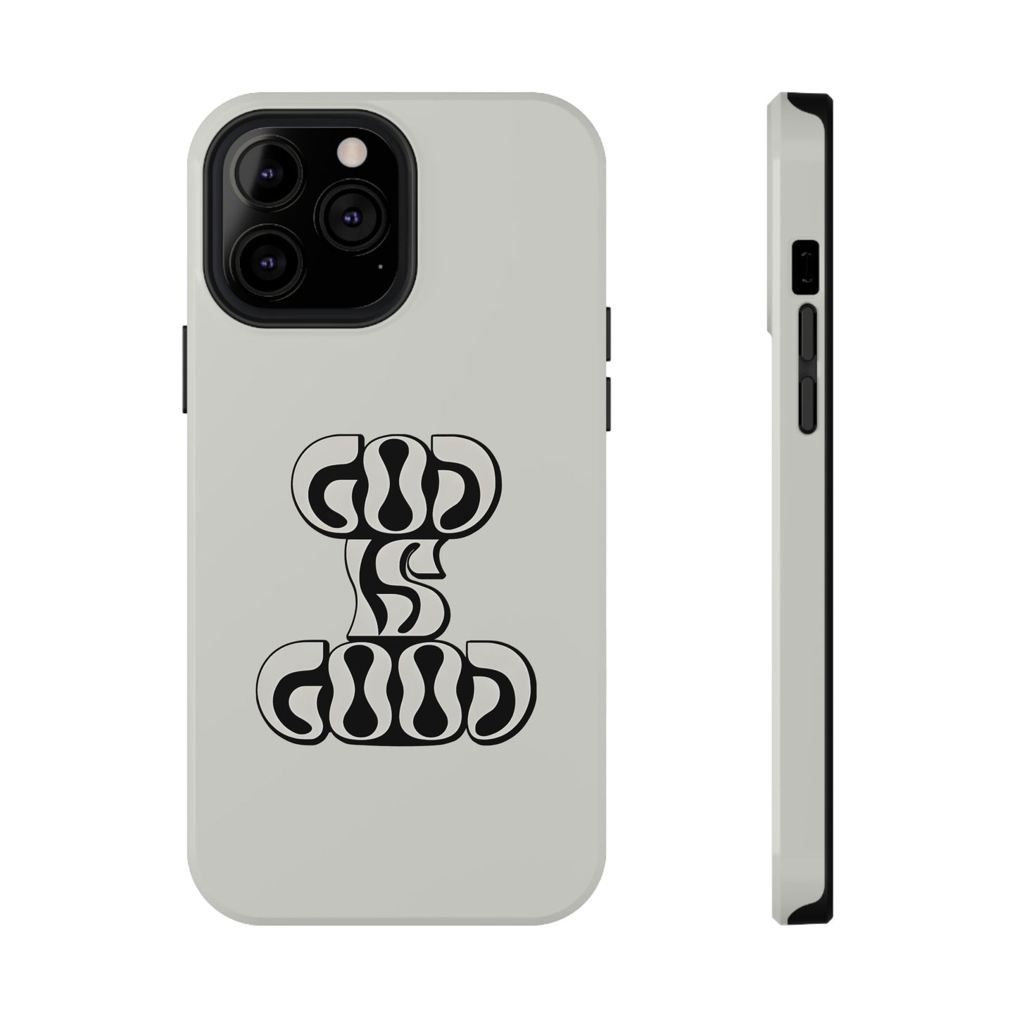 Black & White Bold "God Is Good" Phone Case – MagSafe Compatible for iPhone & Samsung Galaxy