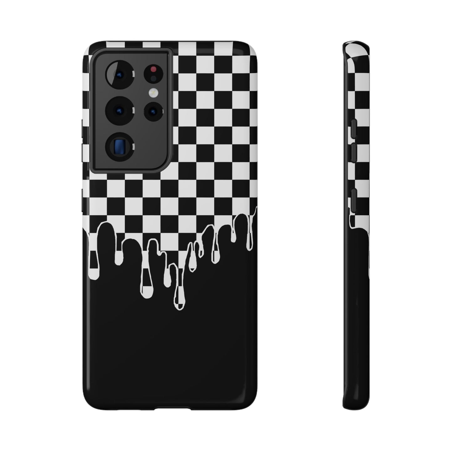 Dripping Checkerboard Phone Case – MagSafe Compatible for iPhone & Samsung Galaxy